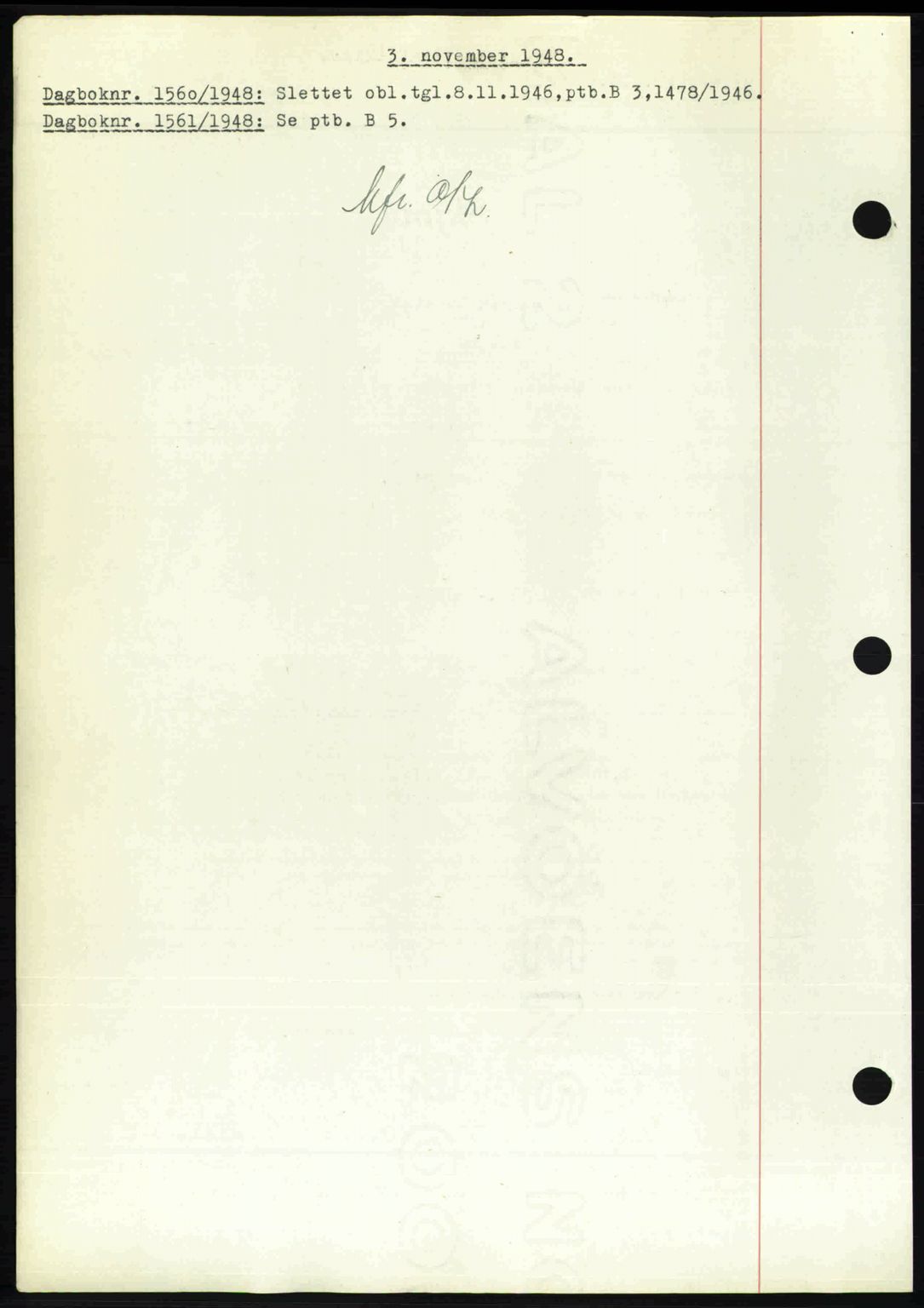 Nedenes sorenskriveri, AV/SAK-1221-0006/G/Gb/Gba/L0059: Mortgage book no. A11, 1948-1948, Diary no: : 1560/1948