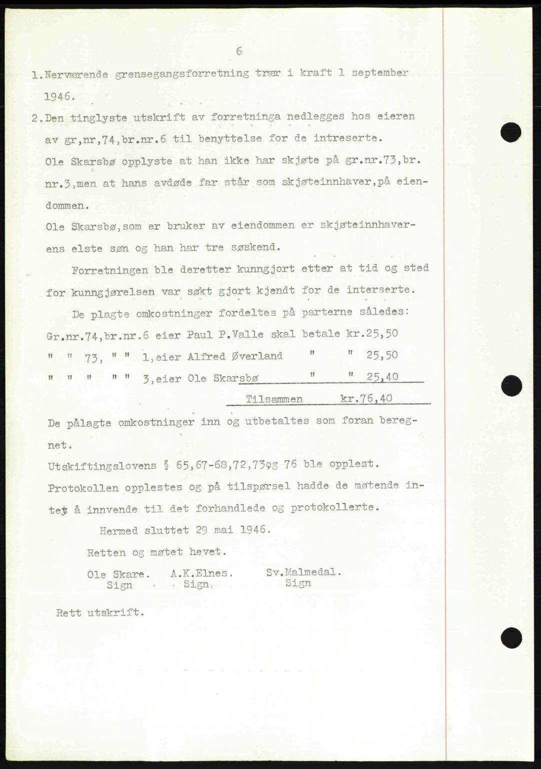 Romsdal sorenskriveri, AV/SAT-A-4149/1/2/2C: Mortgage book no. A21, 1946-1946, Diary no: : 2541/1946