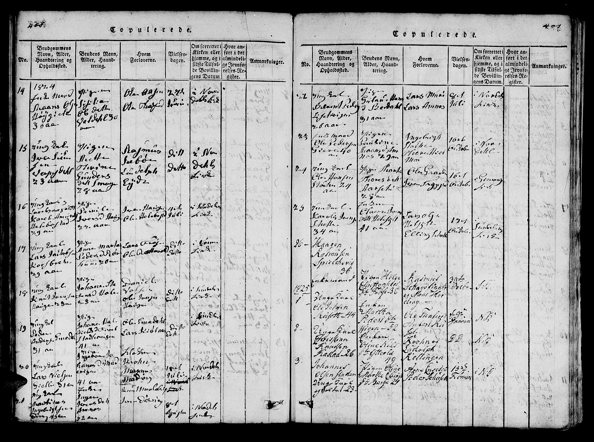 Ministerialprotokoller, klokkerbøker og fødselsregistre - Møre og Romsdal, SAT/A-1454/519/L0246: Parish register (official) no. 519A05, 1817-1834, p. 400-401