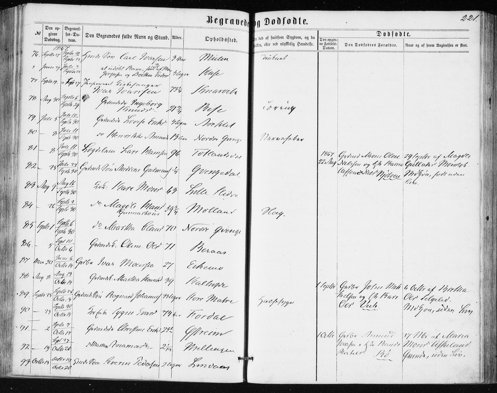 Lindås Sokneprestembete, SAB/A-76701/H/Haa: Parish register (official) no. A 16, 1863-1875, p. 221