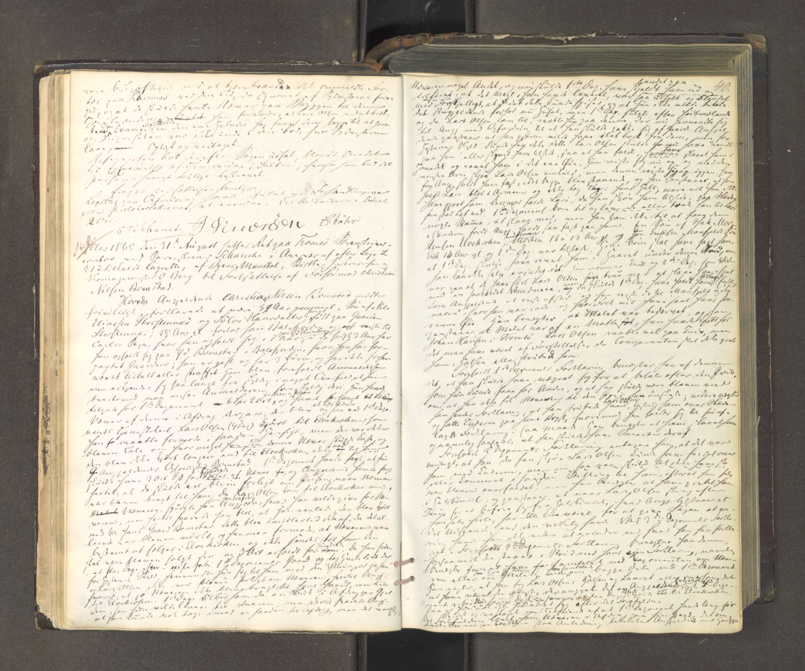 Tromsø sorenskriveri 1855-, AV/SATØ-S-0050/F/Fe/L0127: Ekstrarettsprotokoll med register, 1864-1870, p. 39b-40a