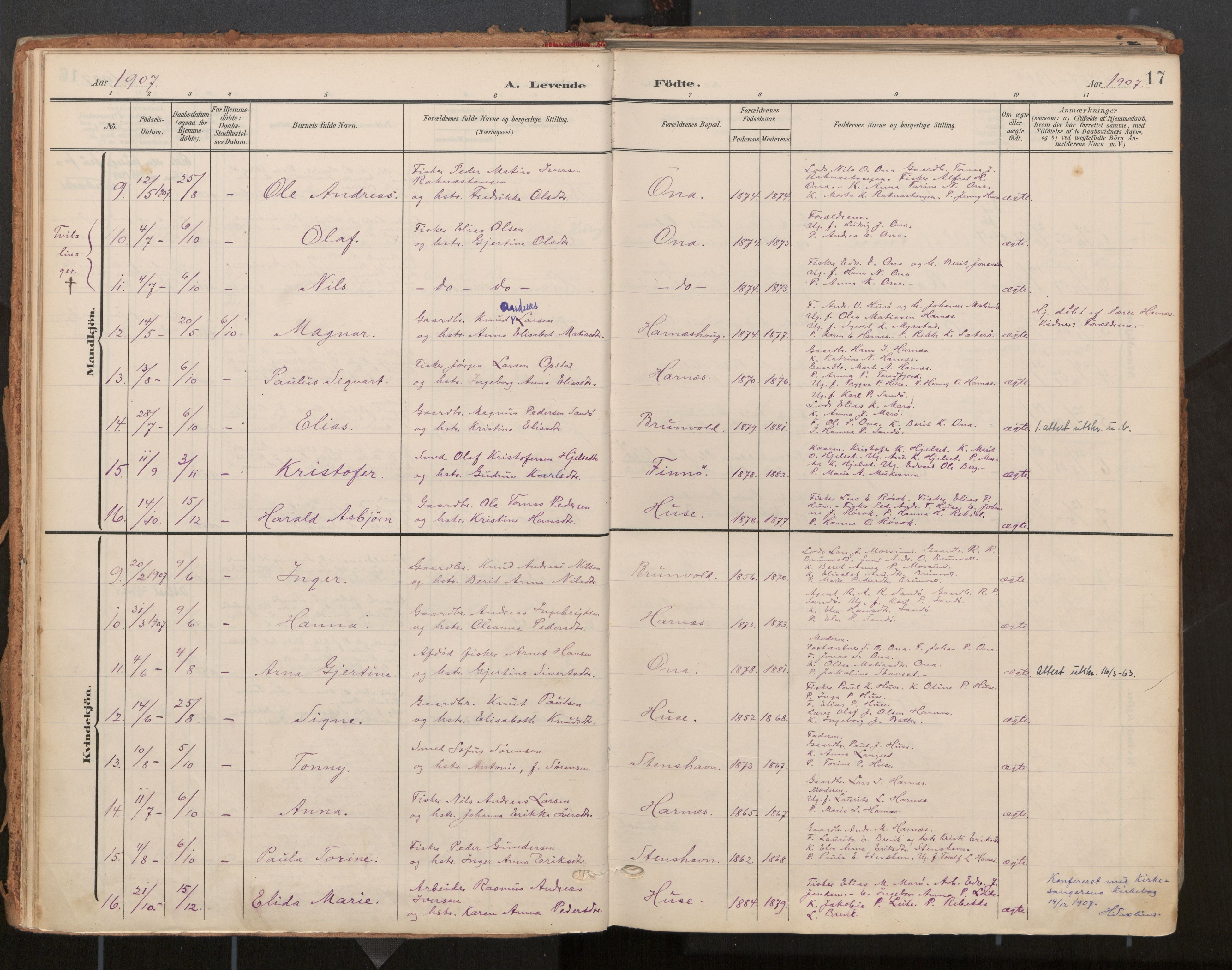 Ministerialprotokoller, klokkerbøker og fødselsregistre - Møre og Romsdal, AV/SAT-A-1454/561/L0730: Parish register (official) no. 561A04, 1901-1929, p. 17