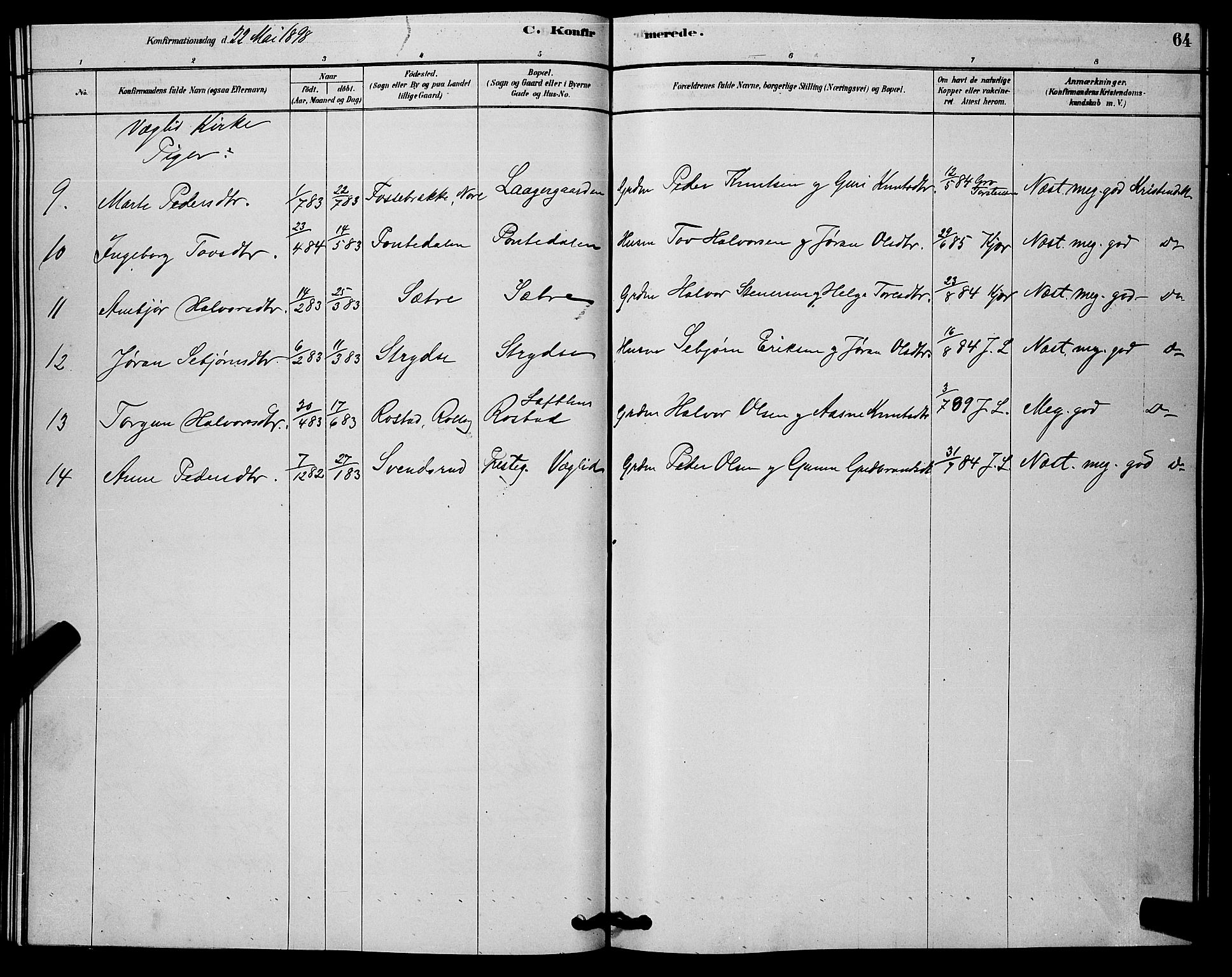 Rollag kirkebøker, SAKO/A-240/G/Gb/L0002: Parish register (copy) no. II 2, 1878-1898, p. 64