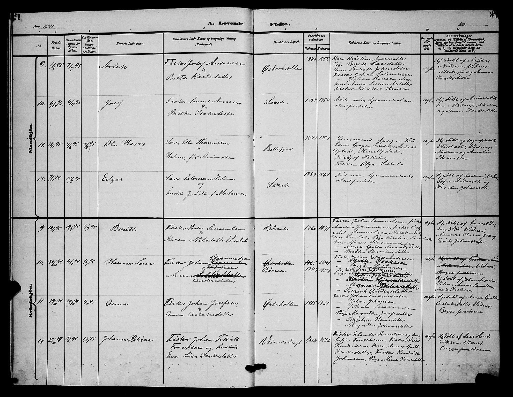 Kistrand/Porsanger sokneprestembete, AV/SATØ-S-1351/H/Hb/L0005.klokk: Parish register (copy) no. 5, 1895-1904, p. 3