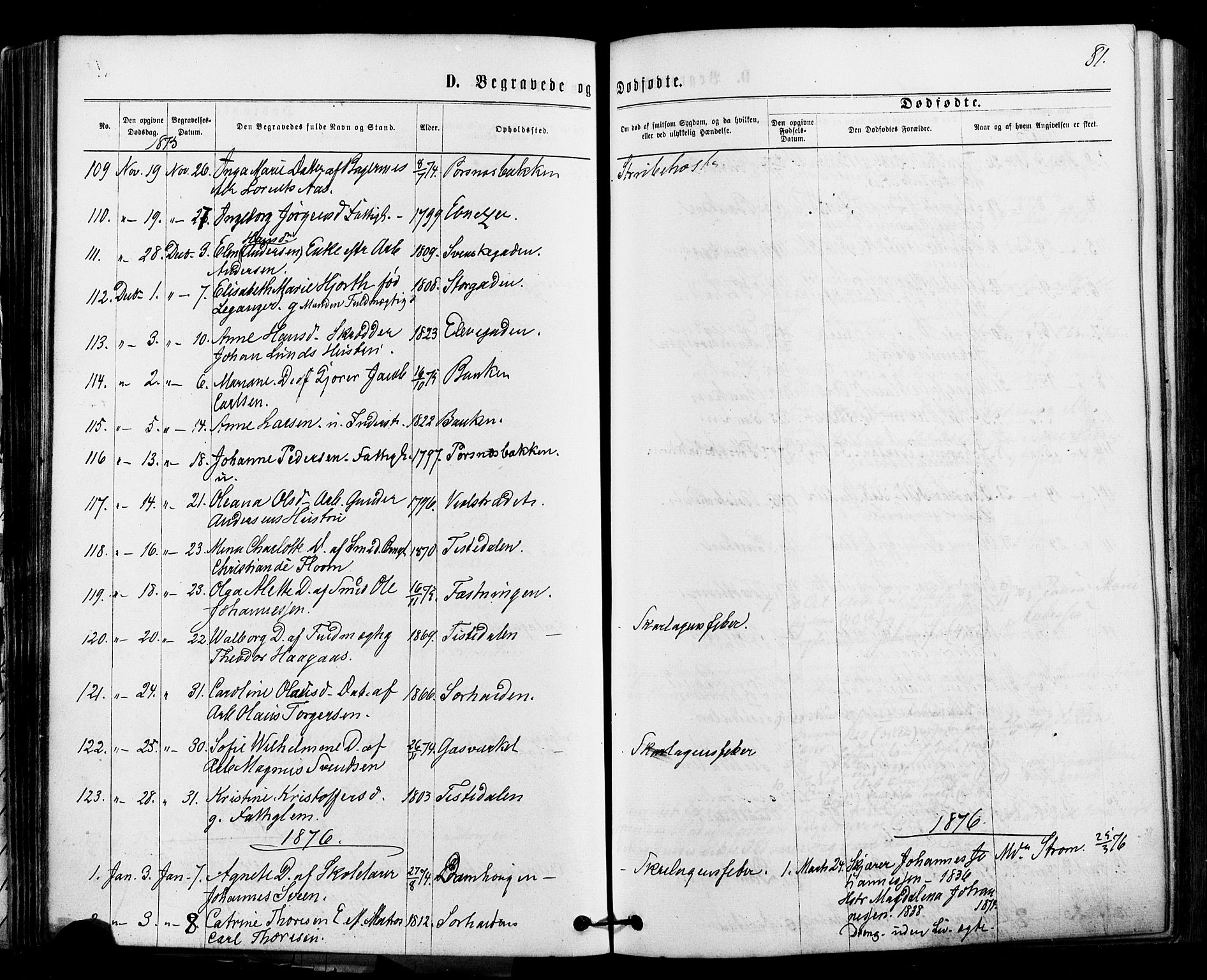 Halden prestekontor Kirkebøker, AV/SAO-A-10909/F/Fa/L0010: Parish register (official) no. I 10, 1866-1877, p. 81