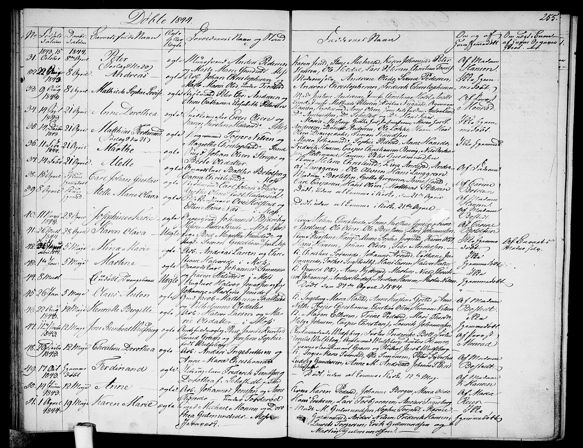 Moss prestekontor Kirkebøker, AV/SAO-A-2003/F/Fa/L0006: Parish register (official) no. I 6, 1829-1844, p. 255