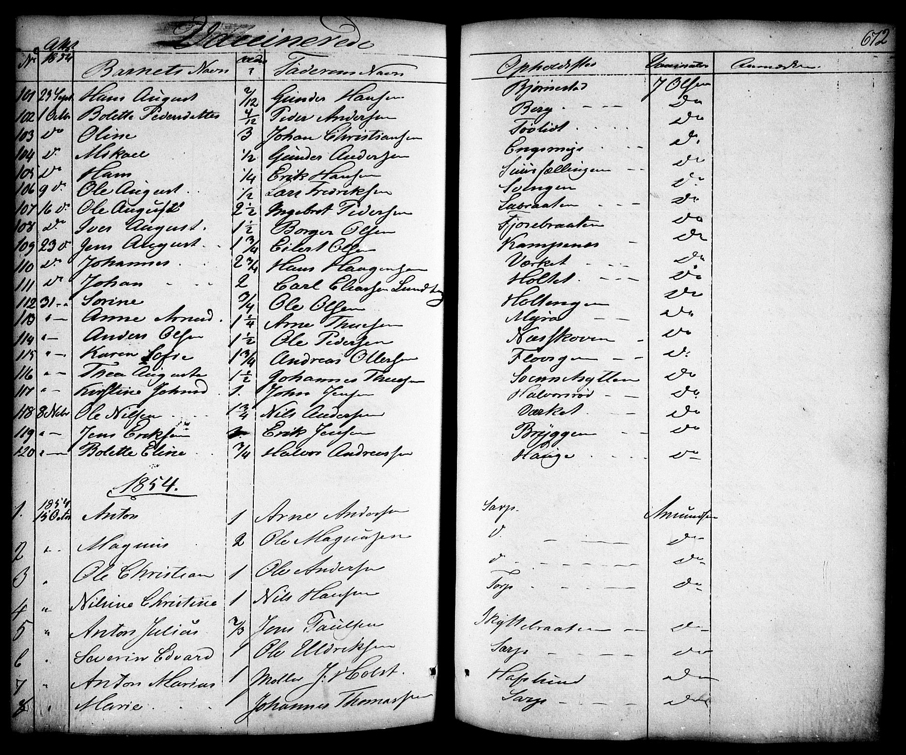 Skjeberg prestekontor Kirkebøker, SAO/A-10923/F/Fa/L0006: Parish register (official) no. I 6, 1846-1858, p. 672