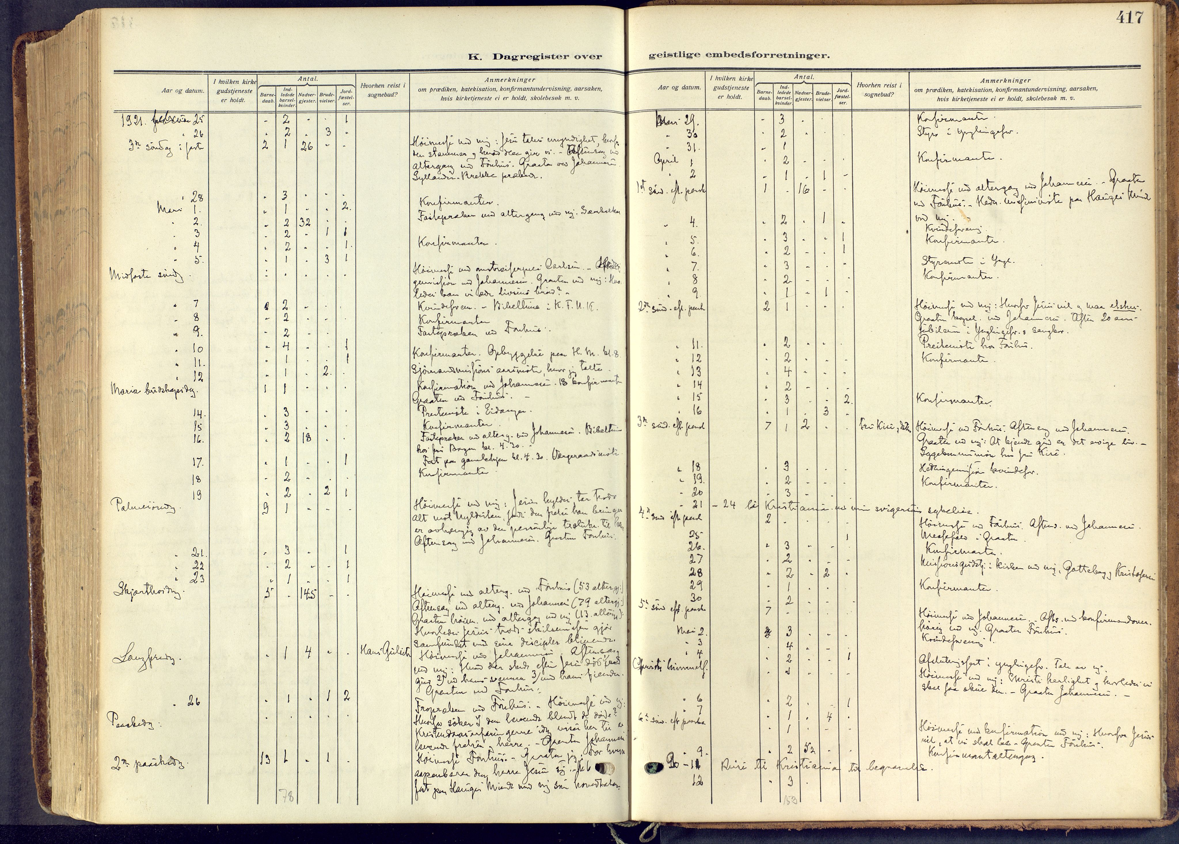 Skien kirkebøker, AV/SAKO-A-302/F/Fa/L0013: Parish register (official) no. 13, 1915-1921, p. 417