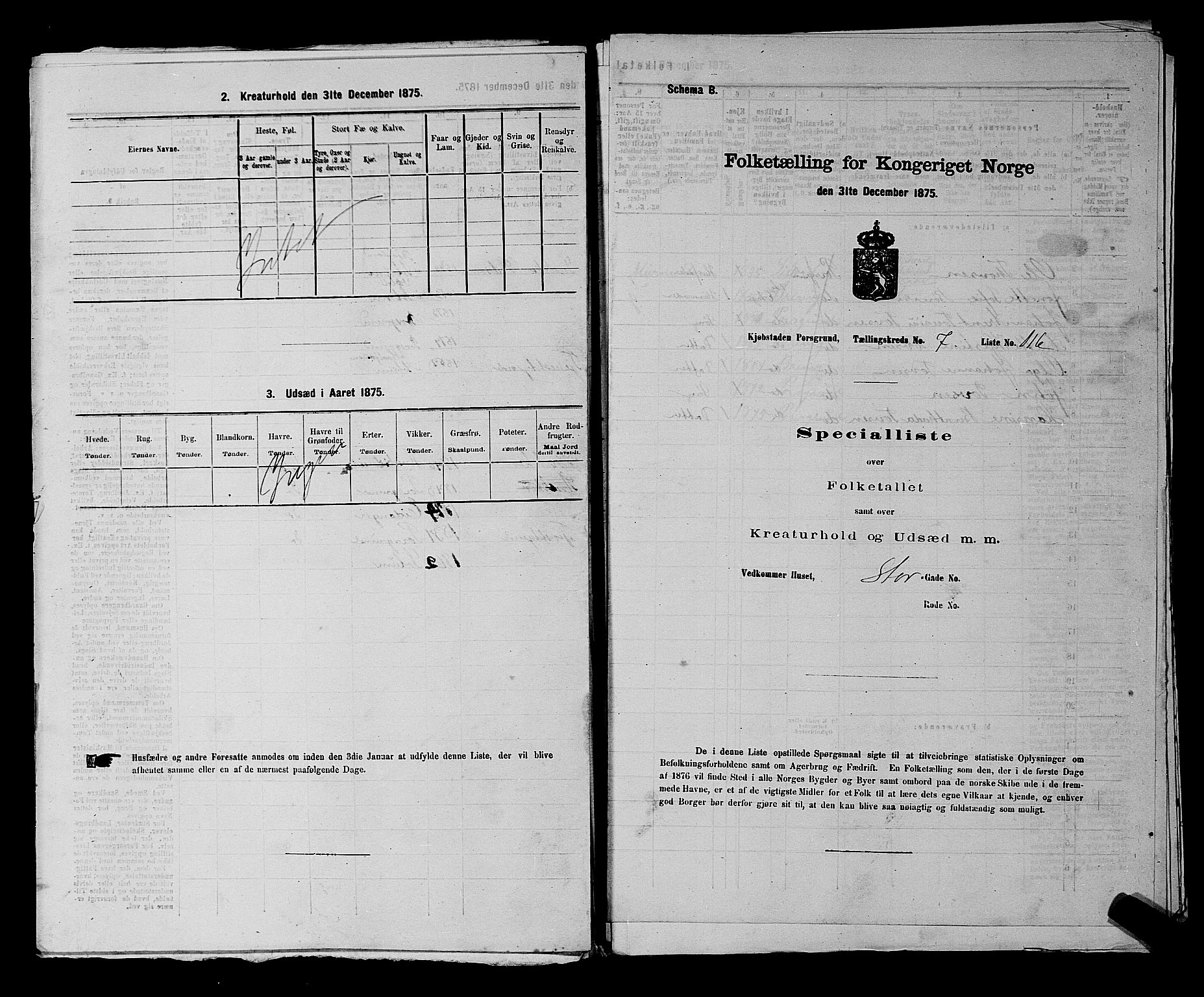 SAKO, 1875 census for 0805P Porsgrunn, 1875, p. 281