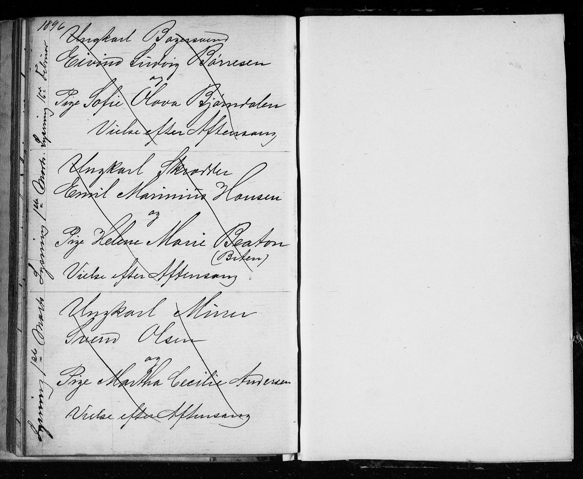 Bragernes kirkebøker, AV/SAKO-A-6/H/Ha/L0006: Banns register no. 6, 1873-1896