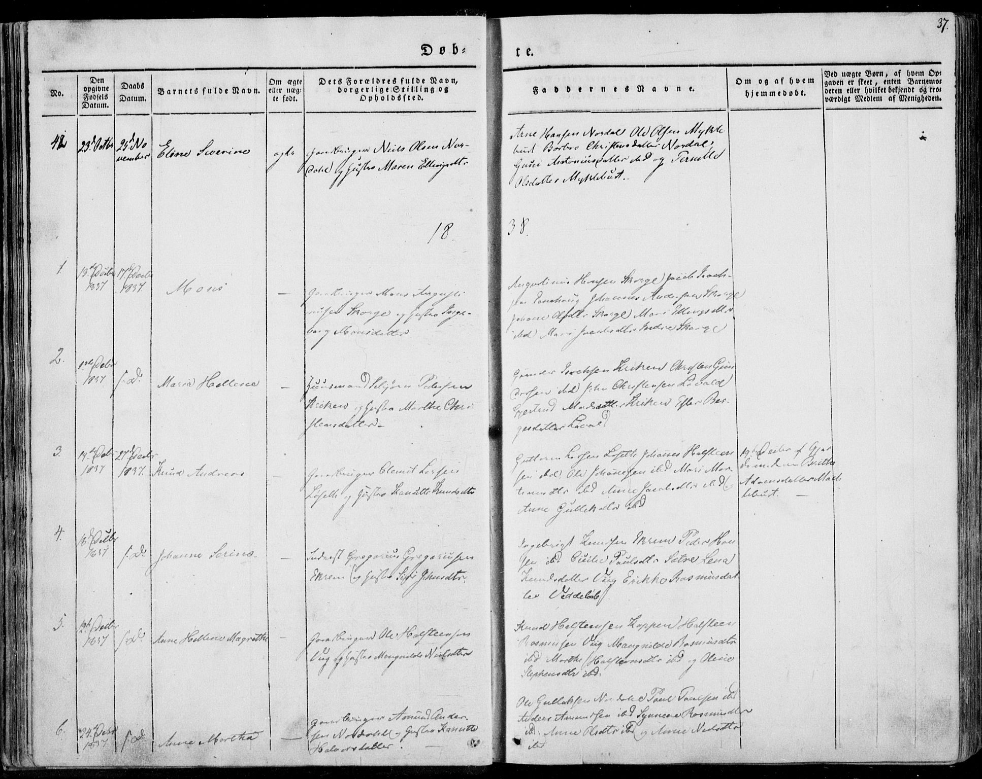 Ministerialprotokoller, klokkerbøker og fødselsregistre - Møre og Romsdal, AV/SAT-A-1454/501/L0005: Parish register (official) no. 501A05, 1831-1844, p. 37