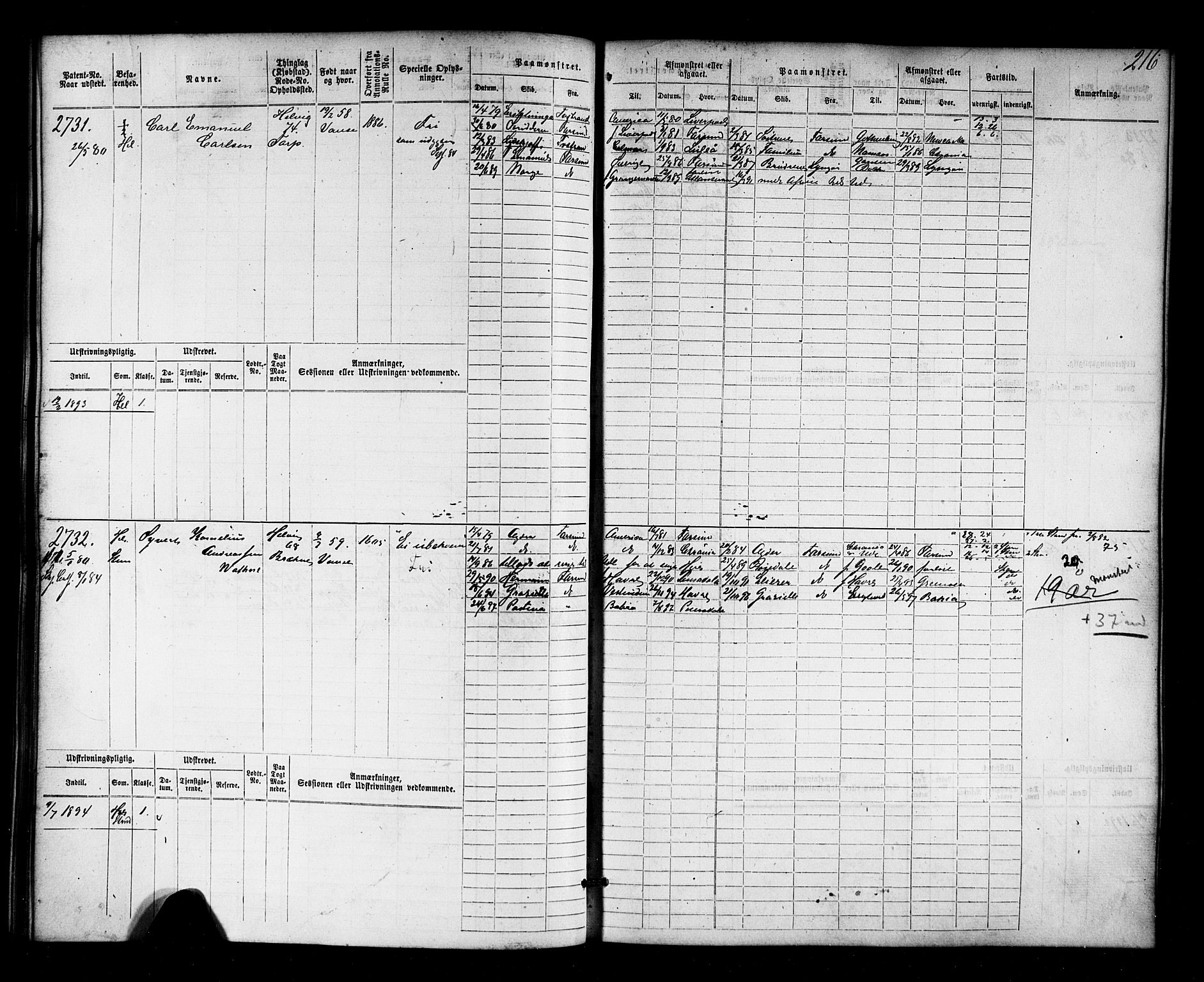 Farsund mønstringskrets, AV/SAK-2031-0017/F/Fb/L0018: Hovedrulle nr 2301-3066, Z-10, 1875-1914, p. 221
