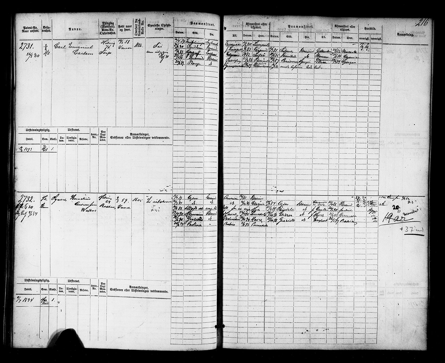 Farsund mønstringskrets, SAK/2031-0017/F/Fb/L0018: Hovedrulle nr 2301-3066, Z-10, 1875-1914, p. 221