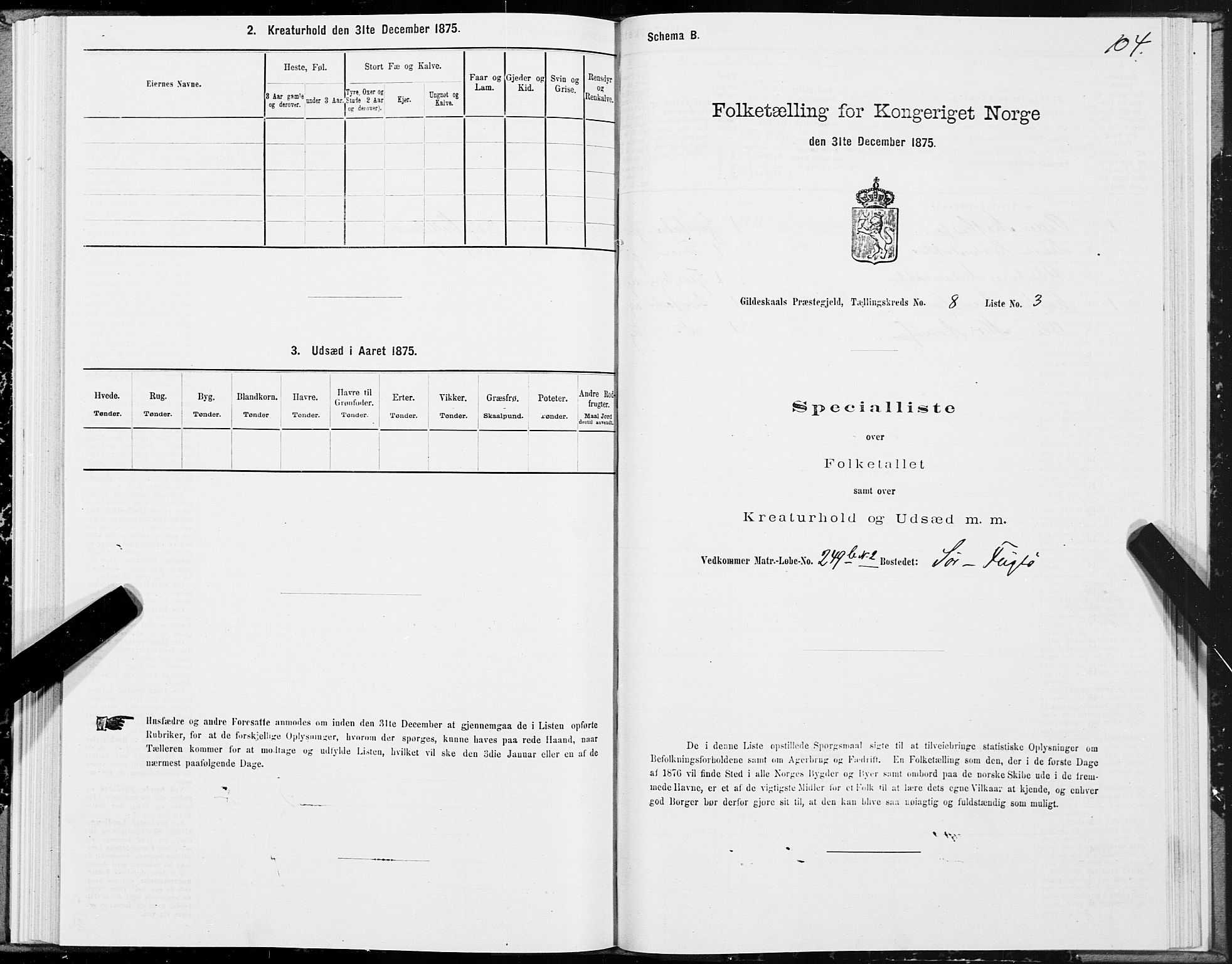 SAT, 1875 census for 1838P Gildeskål, 1875, p. 4104