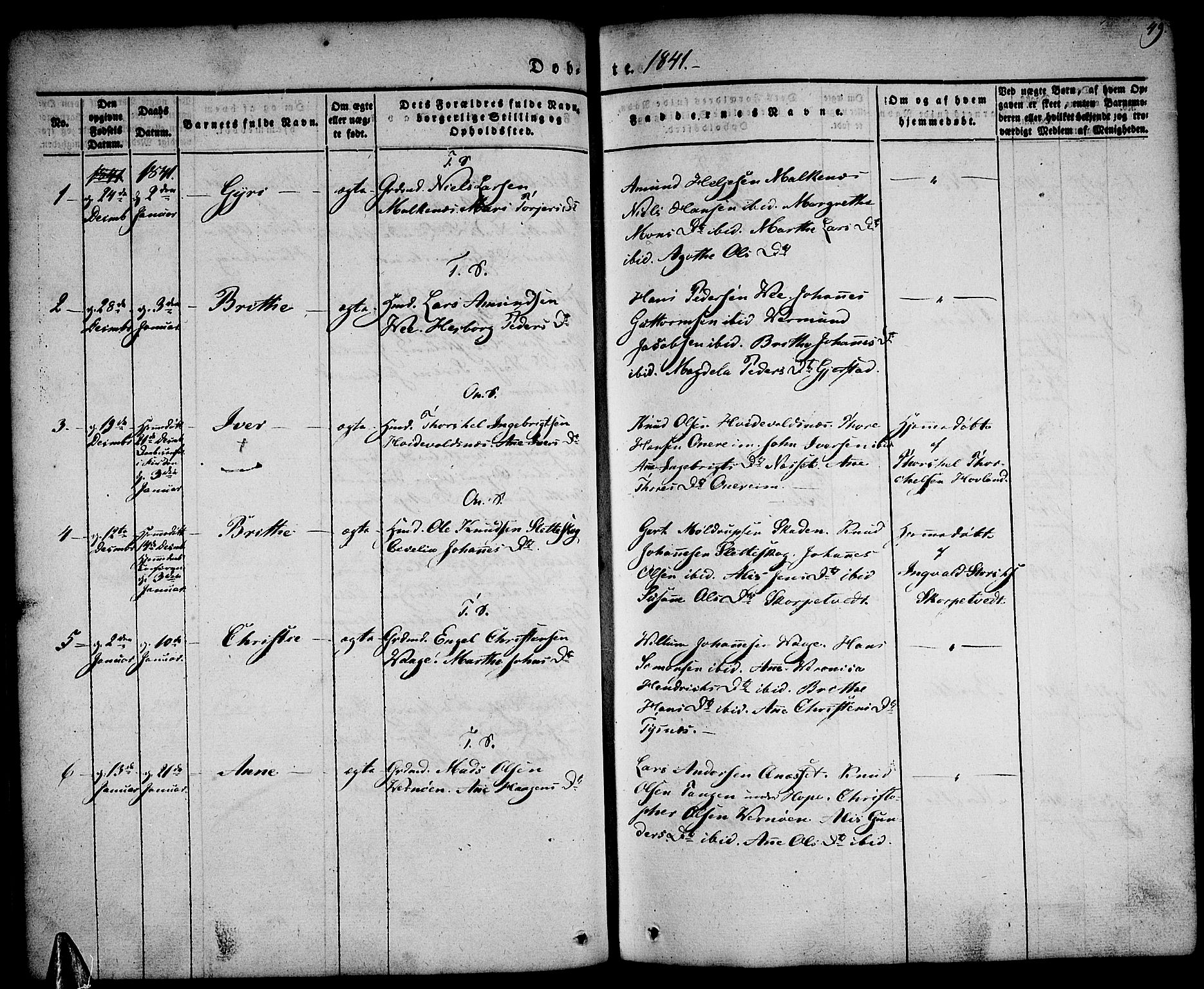 Tysnes sokneprestembete, AV/SAB-A-78601/H/Haa: Parish register (official) no. A 9, 1837-1848, p. 49