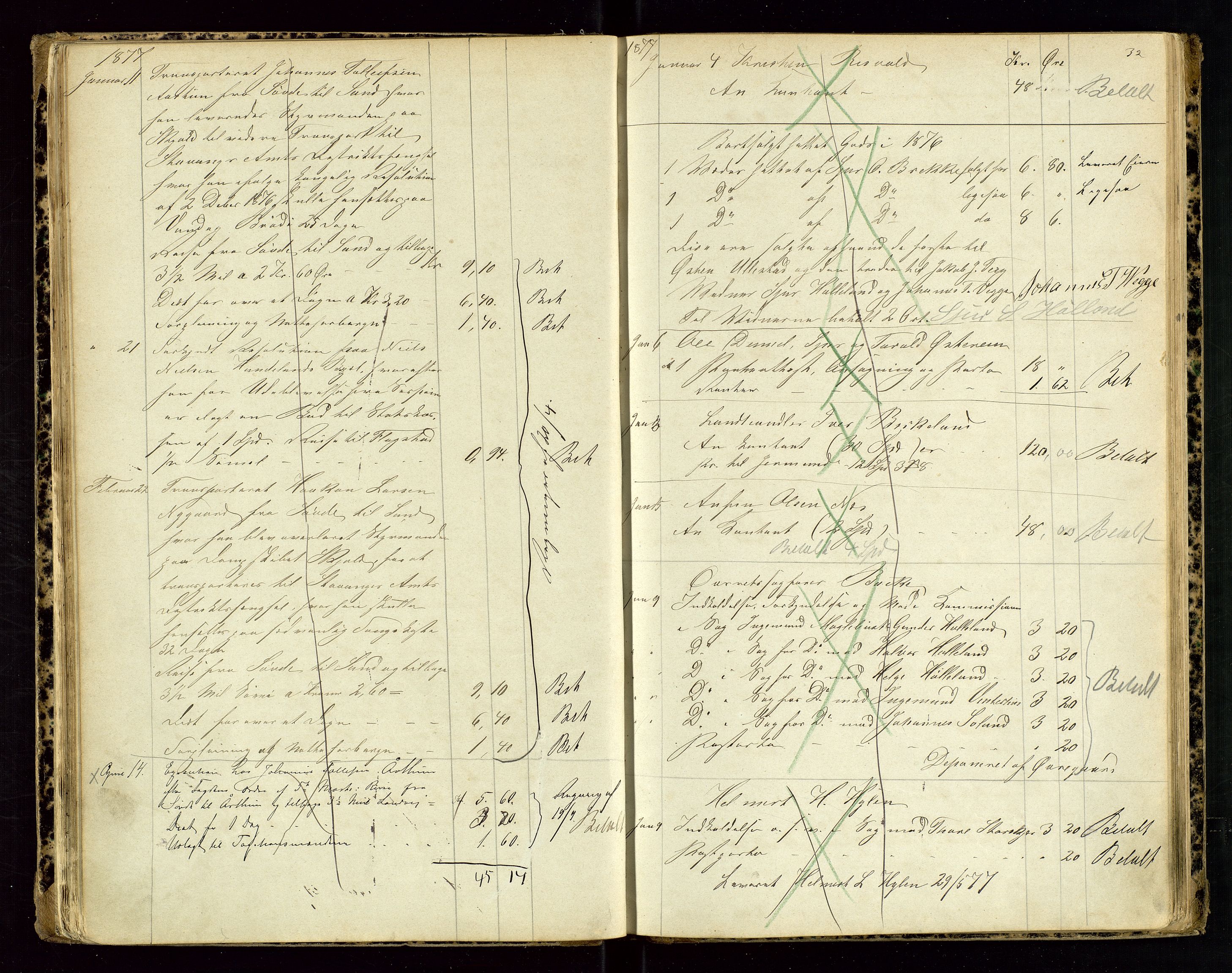 Sauda lensmannskontor, SAST/A-100177/Gja/L0004: Auksjonsprotokoll, 1875-1880, p. 32