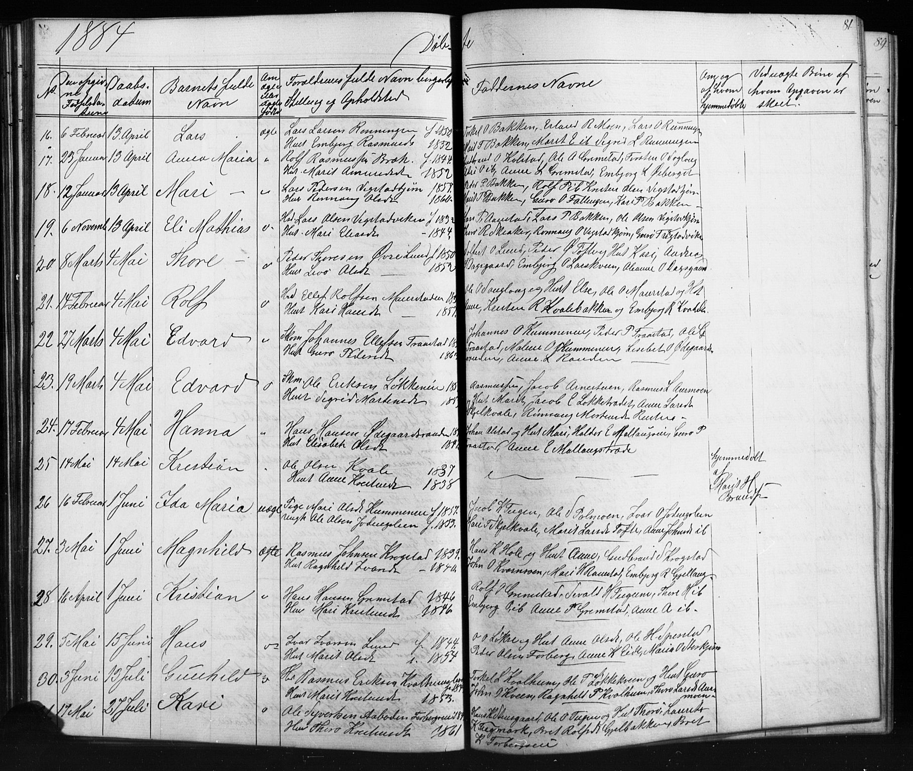 Skjåk prestekontor, SAH/PREST-072/H/Ha/Hab/L0001: Parish register (copy) no. 1, 1865-1893, p. 81