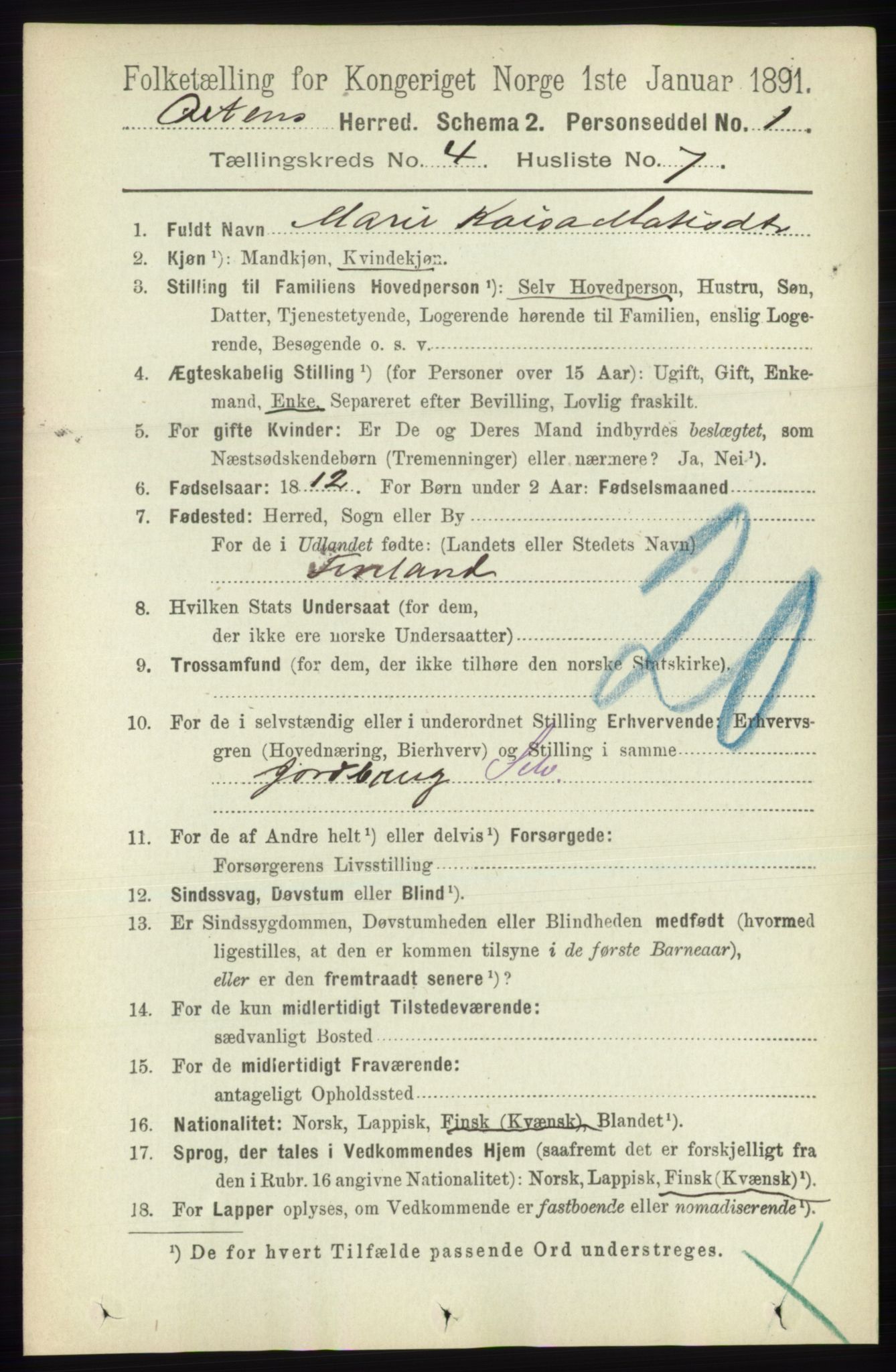 RA, 1891 census for 2012 Alta, 1891, p. 1393
