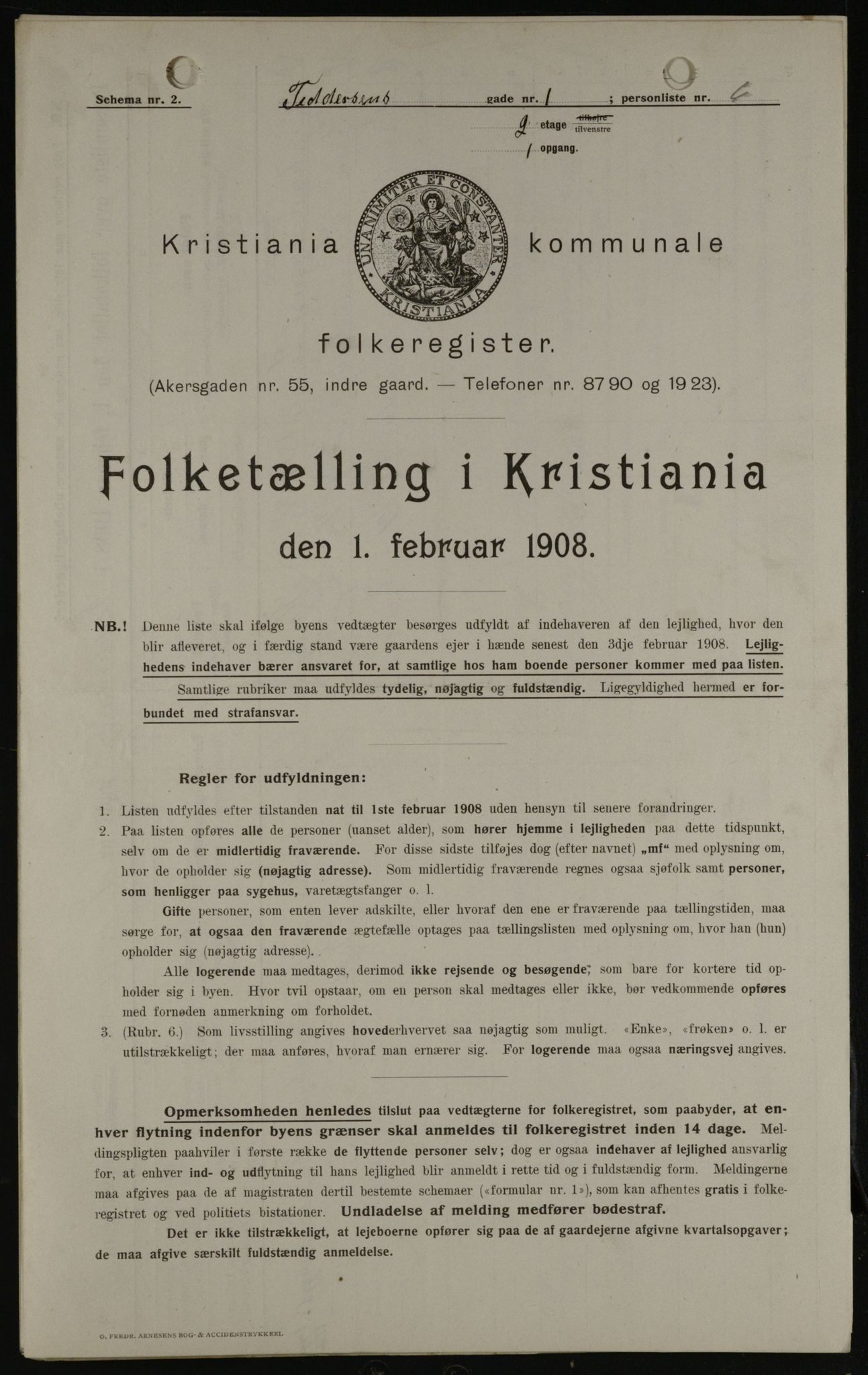 OBA, Municipal Census 1908 for Kristiania, 1908, p. 21814