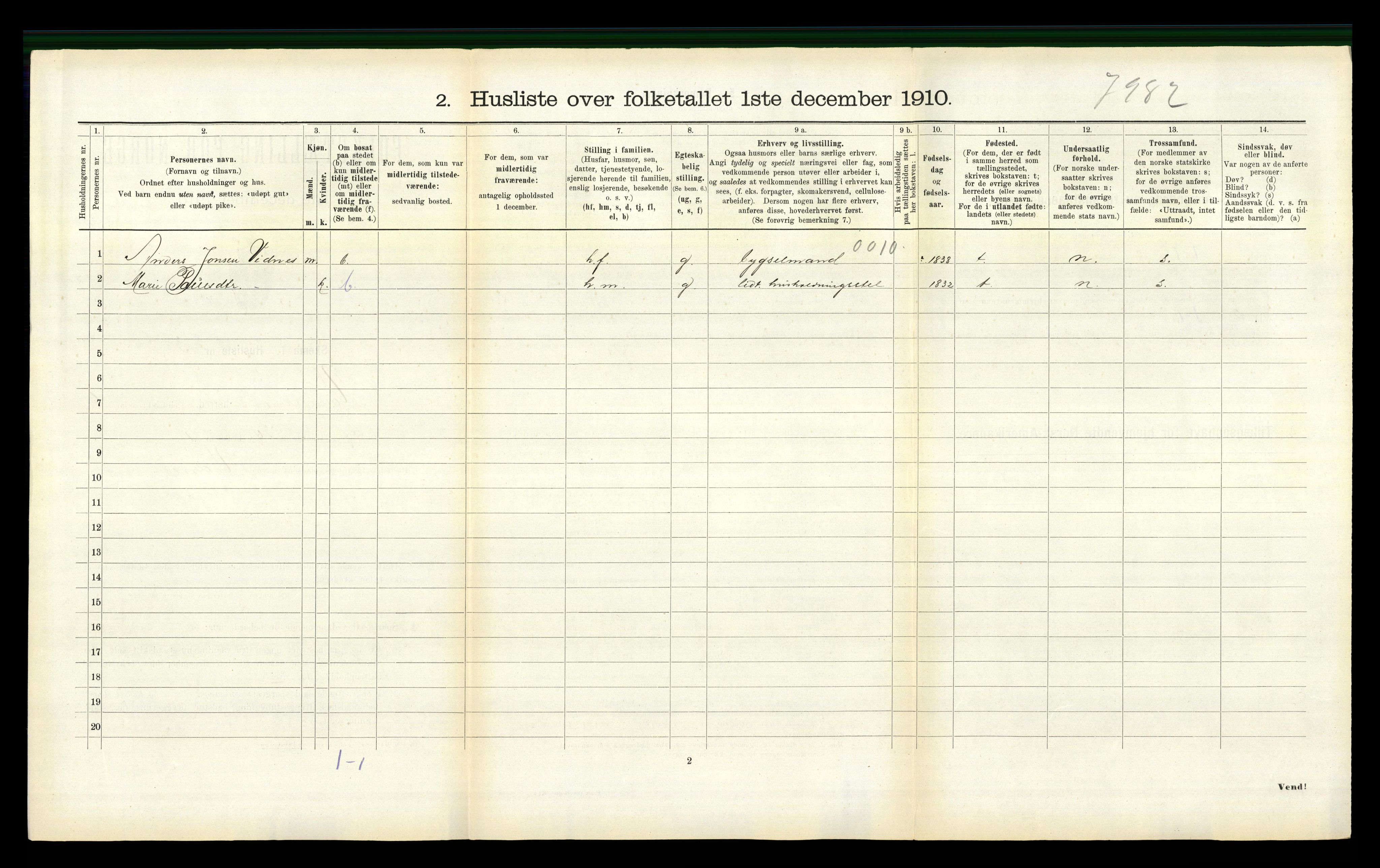 RA, 1910 census for Vanylven, 1910, p. 388