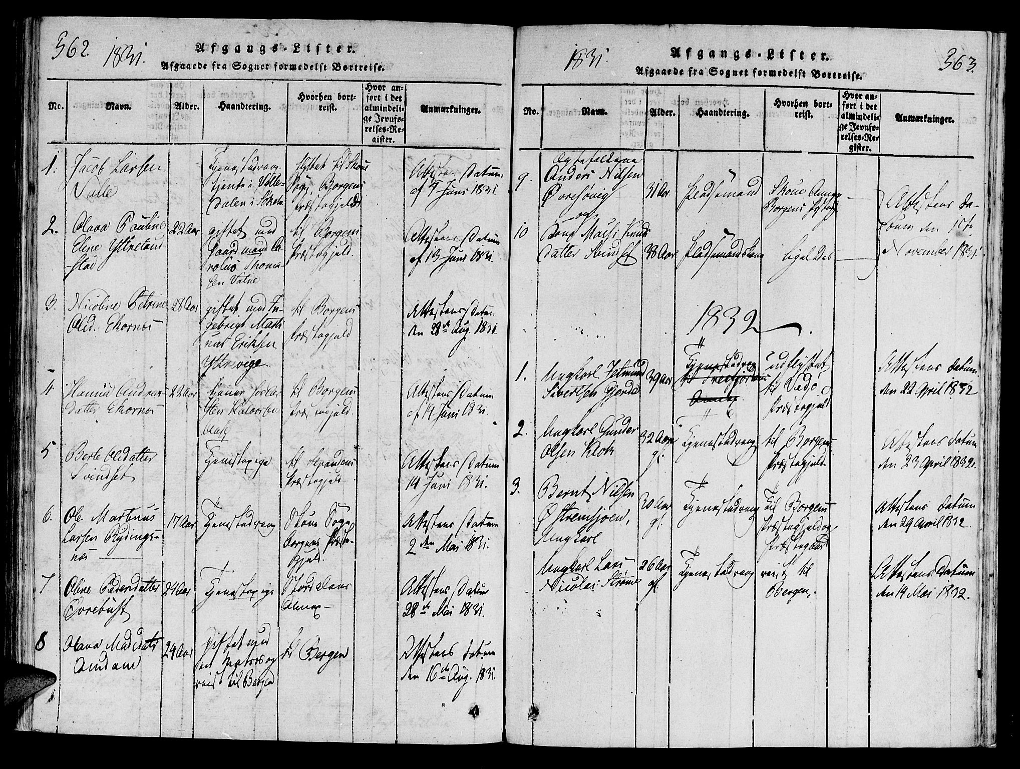 Ministerialprotokoller, klokkerbøker og fødselsregistre - Møre og Romsdal, SAT/A-1454/522/L0310: Parish register (official) no. 522A05, 1816-1832, p. 562-563