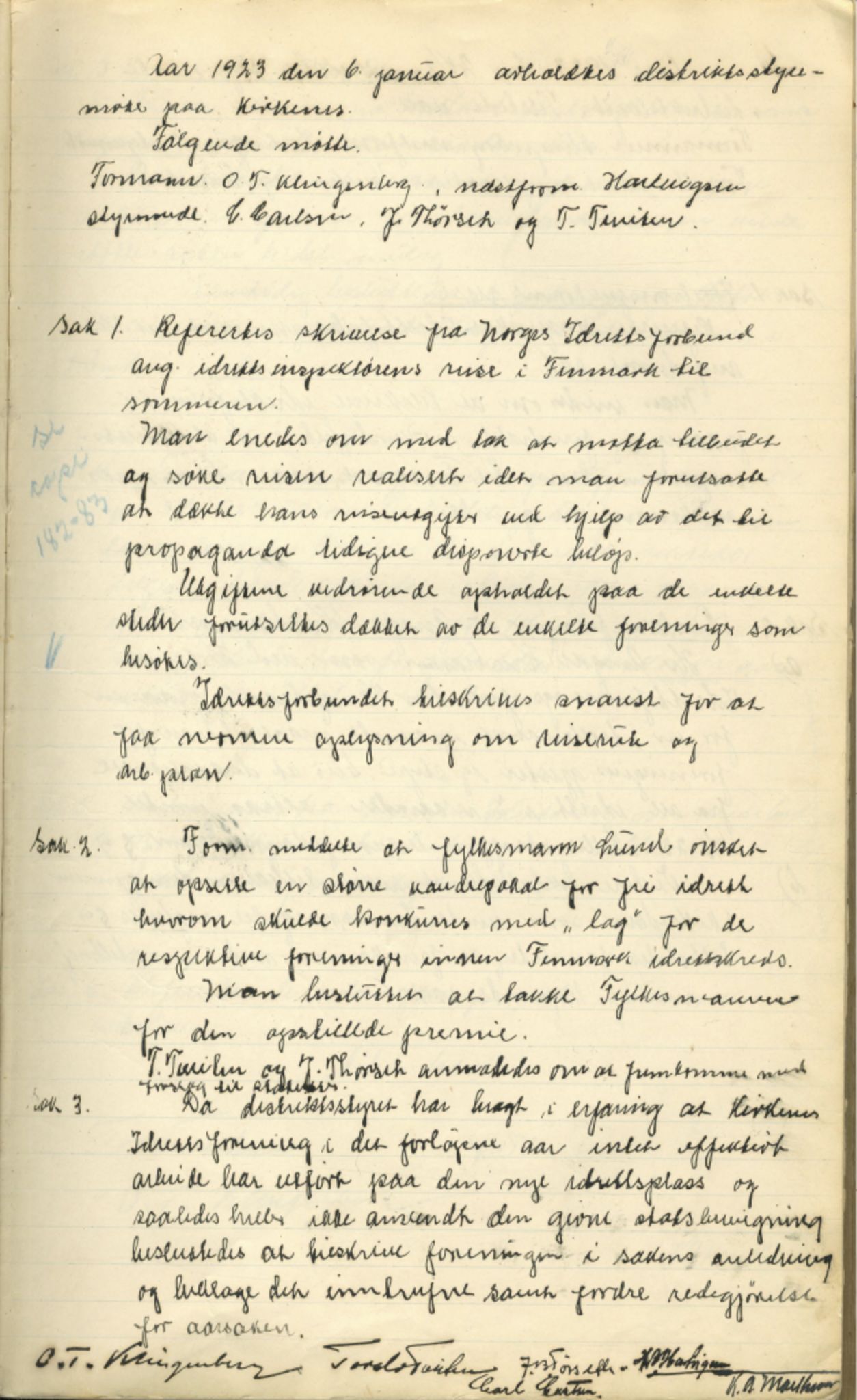 Finnmark Distriktslag for Idrett, FMFB/A-1040/A/L0001: Møteprotokoll, 1919-1940, p. 36