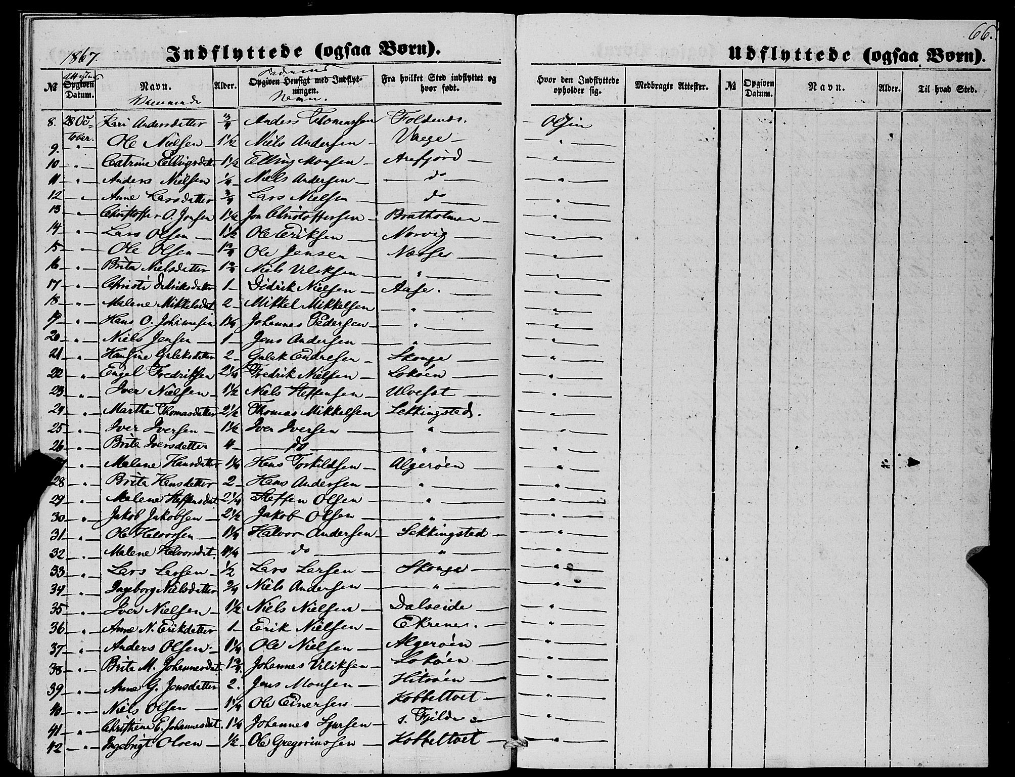 Fjell sokneprestembete, SAB/A-75301/H/Haa: Parish register (official) no. A 4, 1851-1870, p. 66