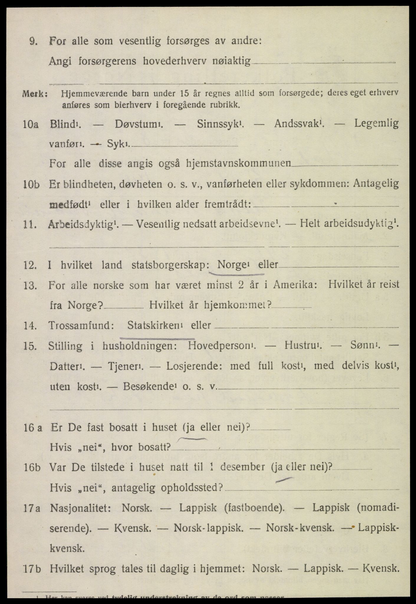 SAT, 1920 census for Stod, 1920, p. 1447