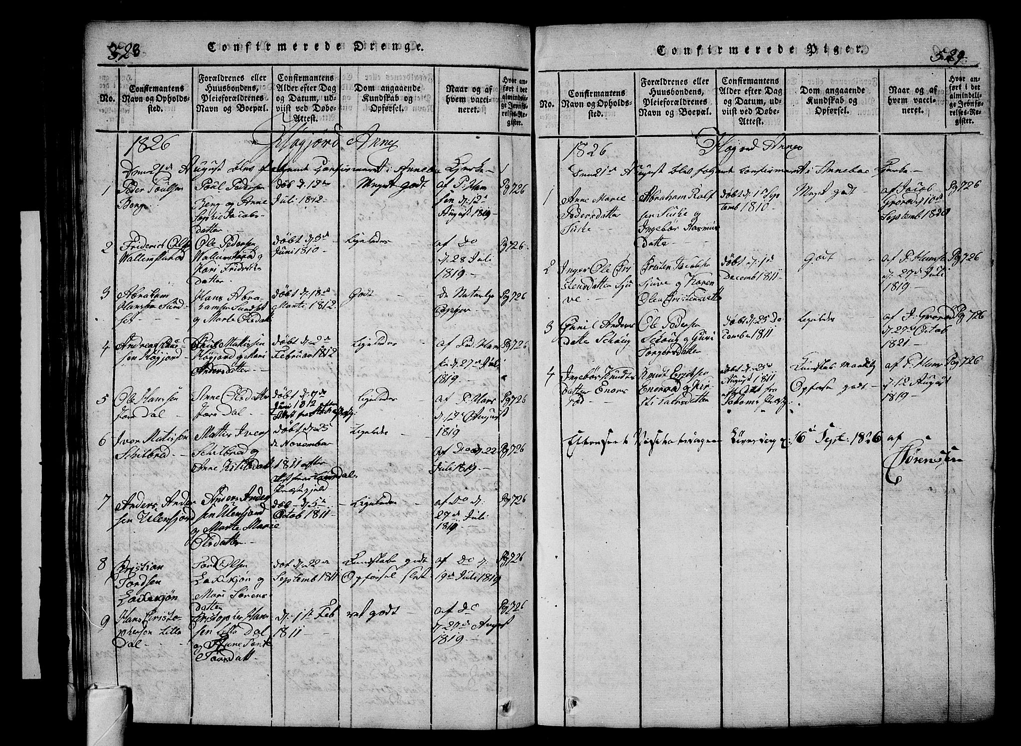 Andebu kirkebøker, AV/SAKO-A-336/G/Ga/L0002: Parish register (copy) no. I 2 /2, 1823-1832, p. 528-529