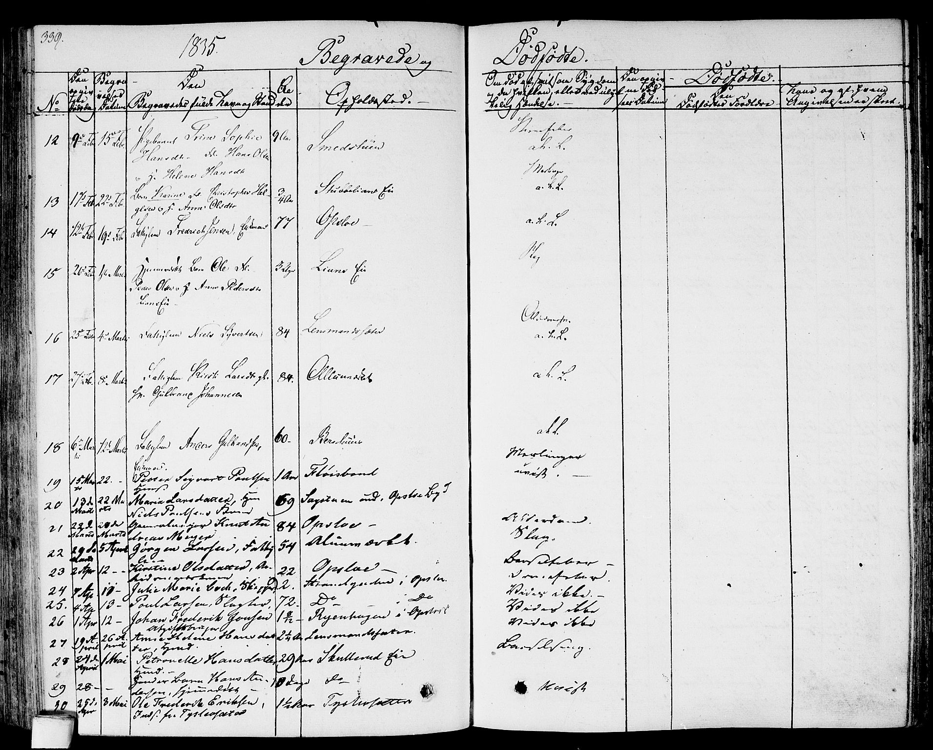 Gamlebyen prestekontor Kirkebøker, SAO/A-10884/F/Fa/L0003: Parish register (official) no. 3, 1829-1849, p. 339