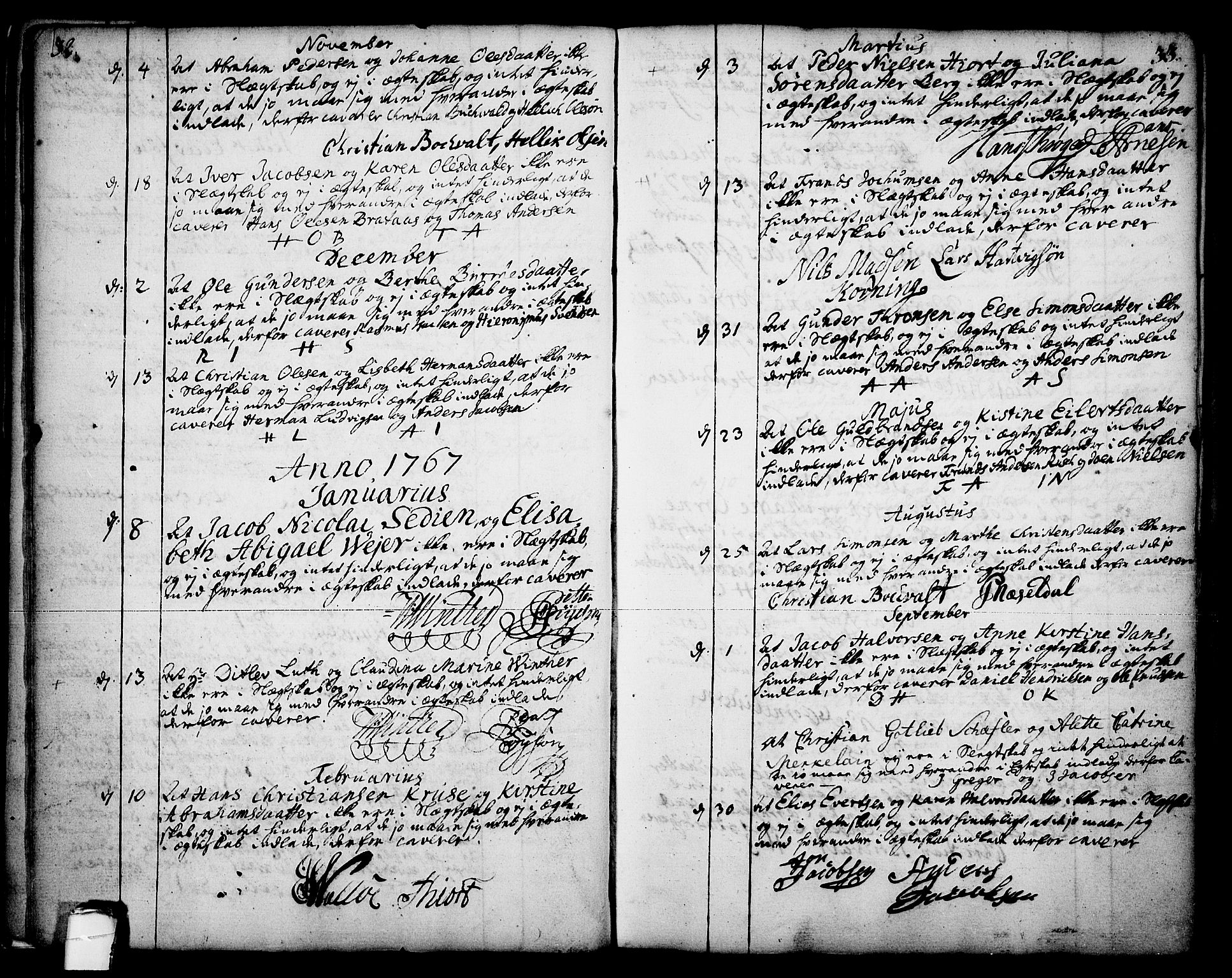 Skien kirkebøker, SAKO/A-302/F/Fa/L0003: Parish register (official) no. 3, 1755-1791, p. 32-33