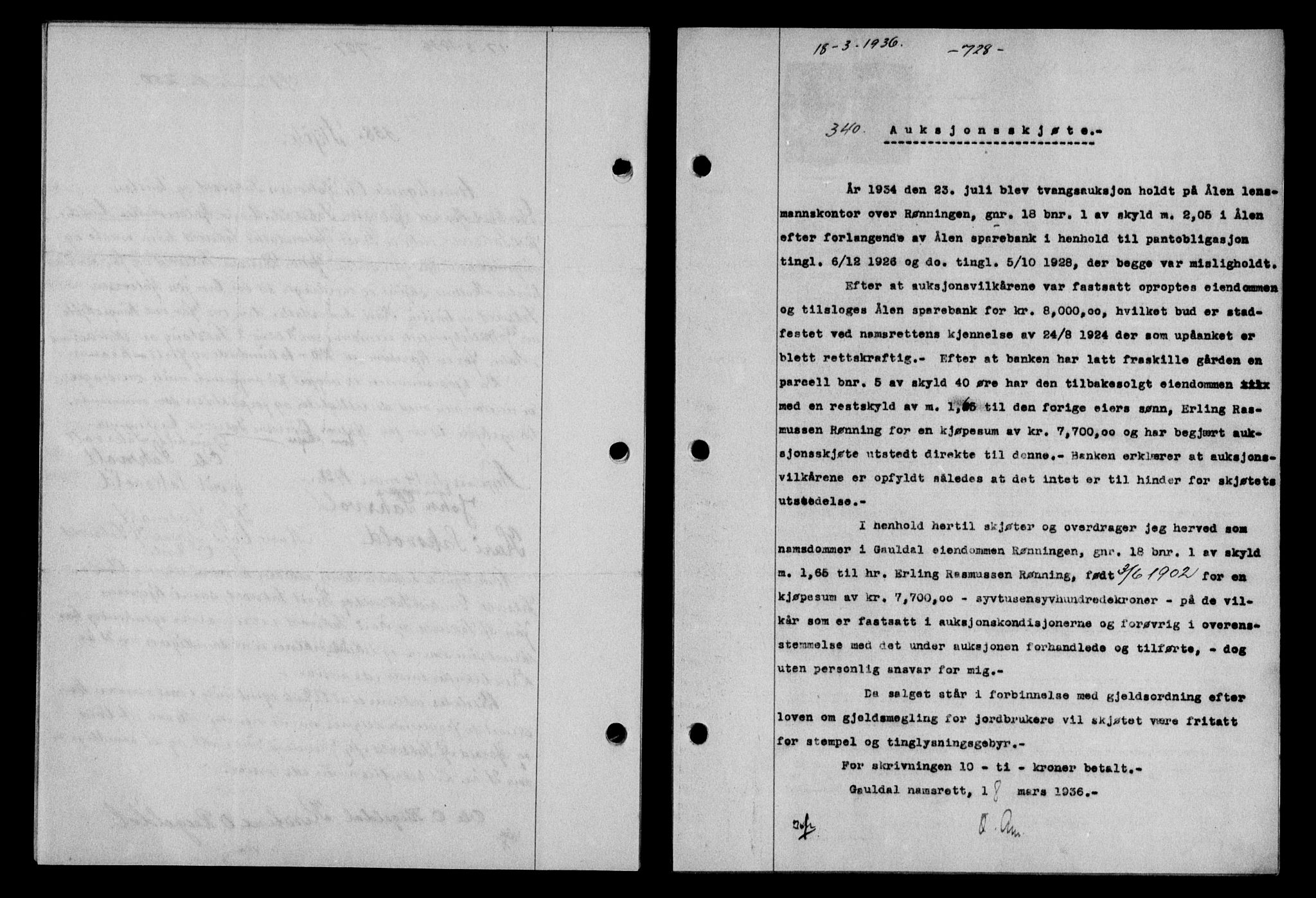 Gauldal sorenskriveri, SAT/A-0014/1/2/2C/L0045: Mortgage book no. 47-49, 1935-1936, Deed date: 18.03.1936