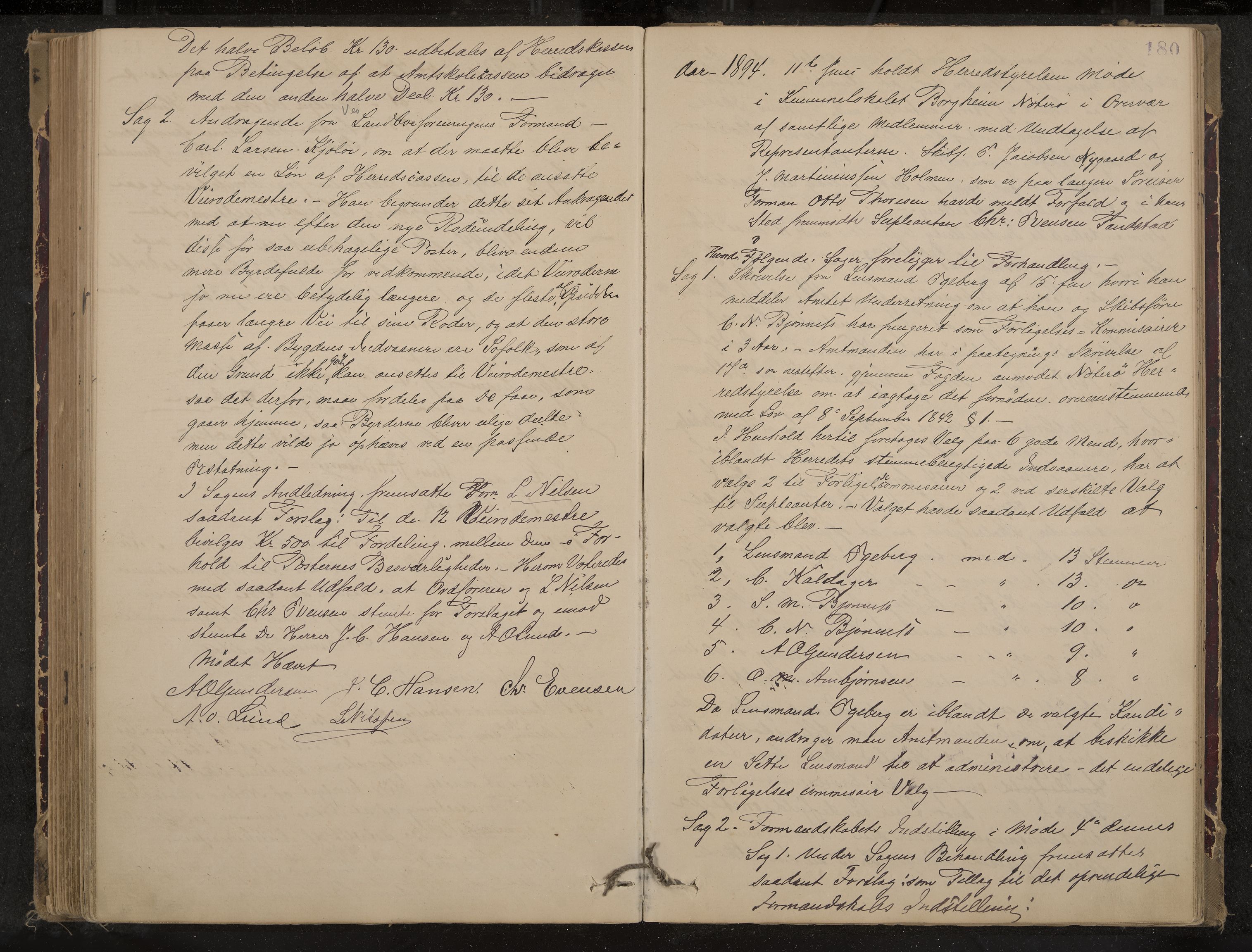 Nøtterøy formannskap og sentraladministrasjon, IKAK/0722021-1/A/Aa/L0004: Møtebok, 1887-1896, p. 180