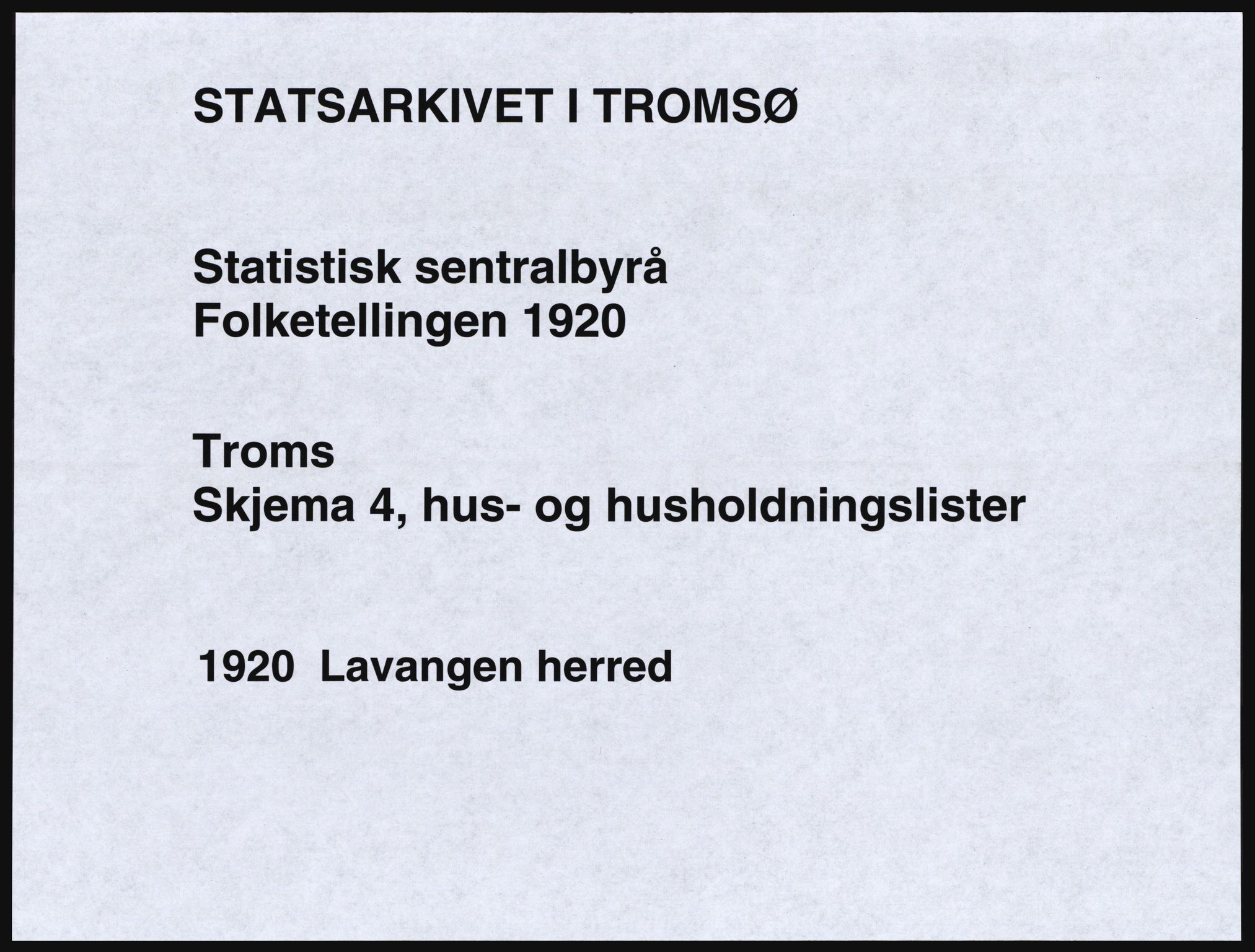 SATØ, 1920 census for Lavangen, 1920, p. 33