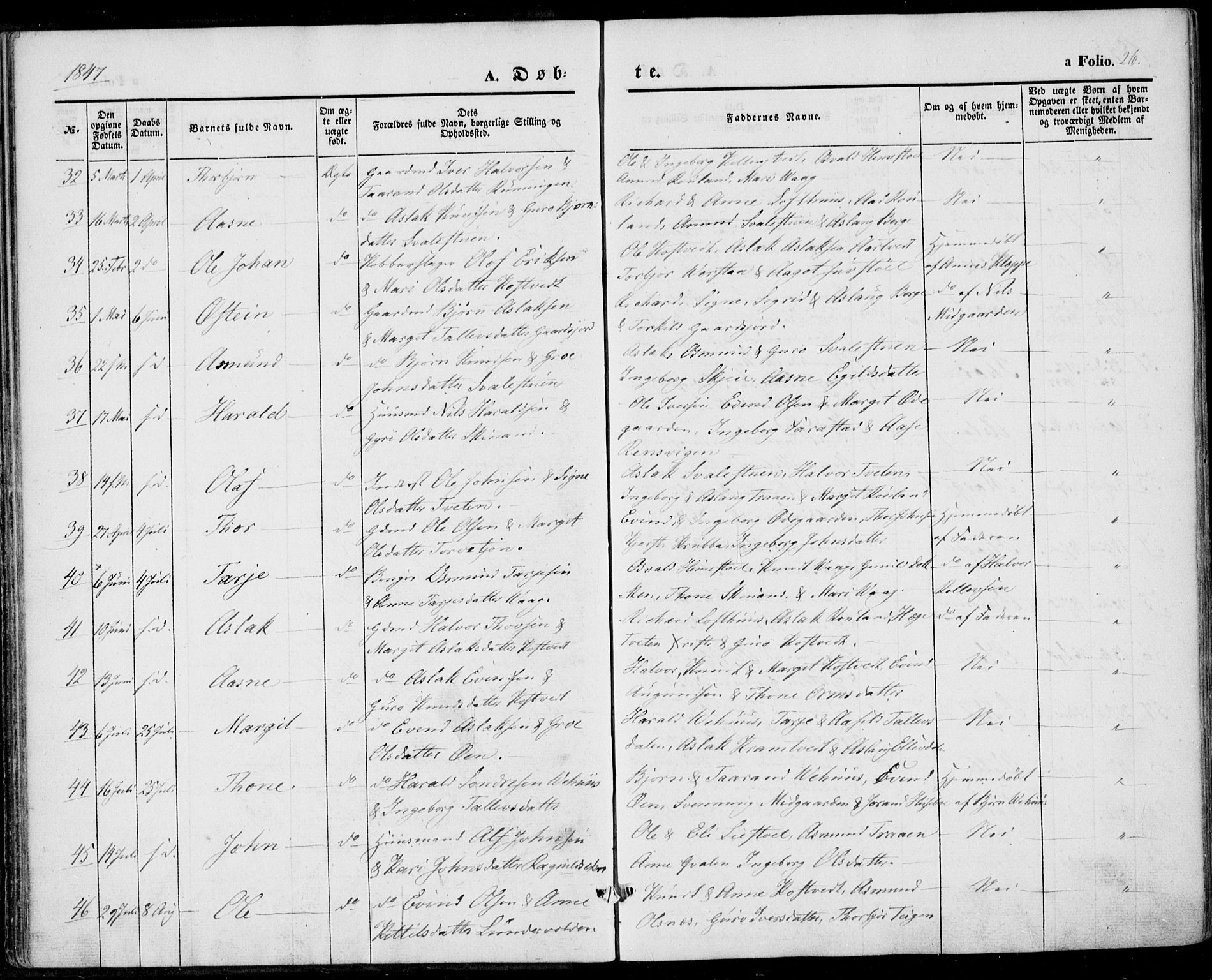 Vinje kirkebøker, AV/SAKO-A-312/F/Fa/L0004: Parish register (official) no. I 4, 1843-1869, p. 26