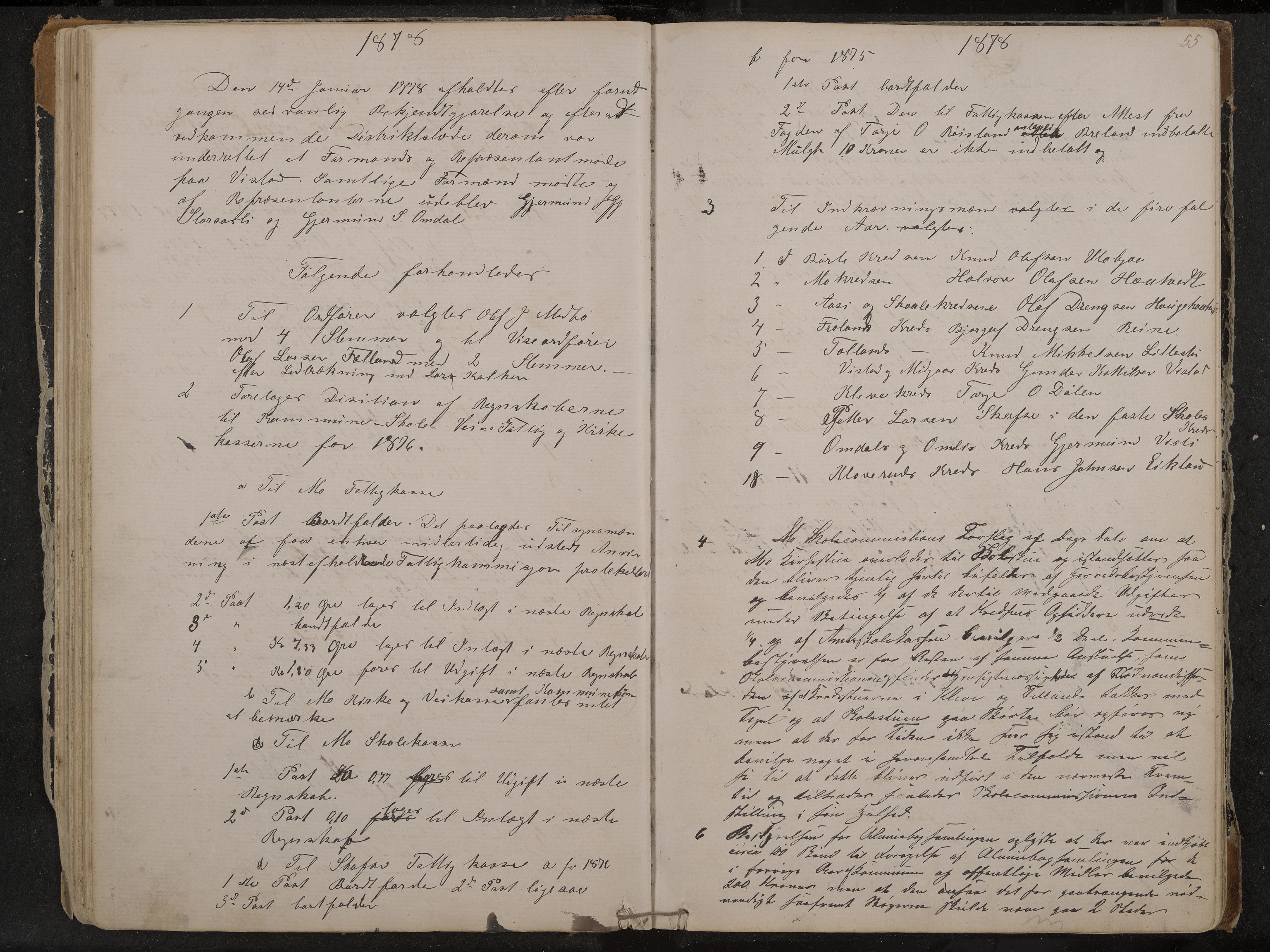 Mo formannskap og sentraladministrasjon, IKAK/0832021/A/L0002: Møtebok, 1869-1886, p. 55