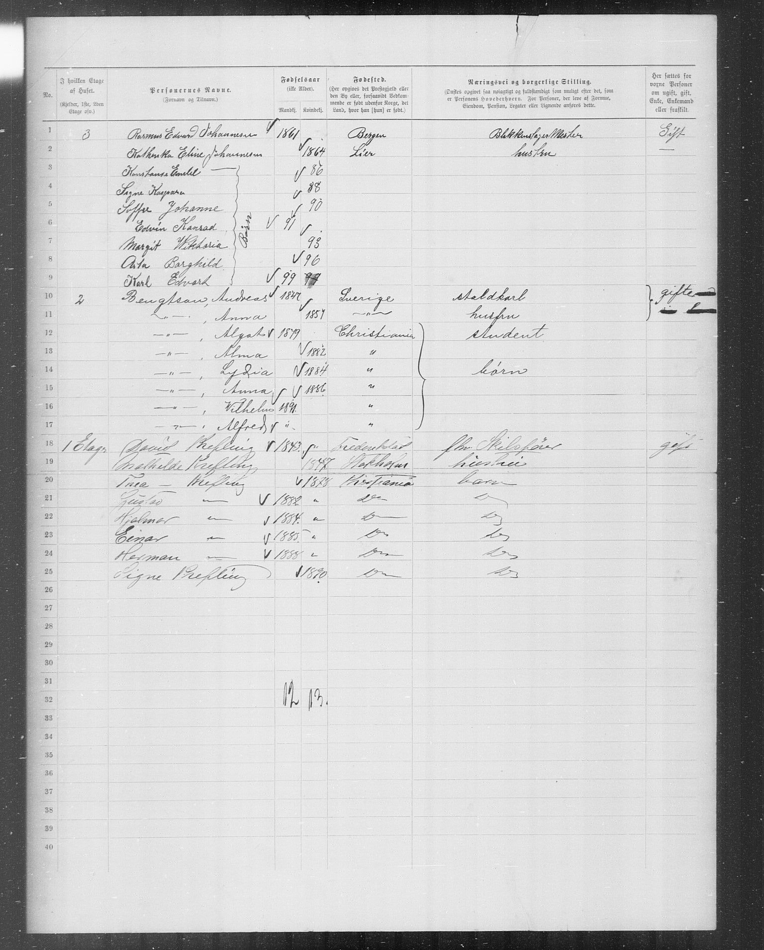 OBA, Municipal Census 1899 for Kristiania, 1899, p. 8983