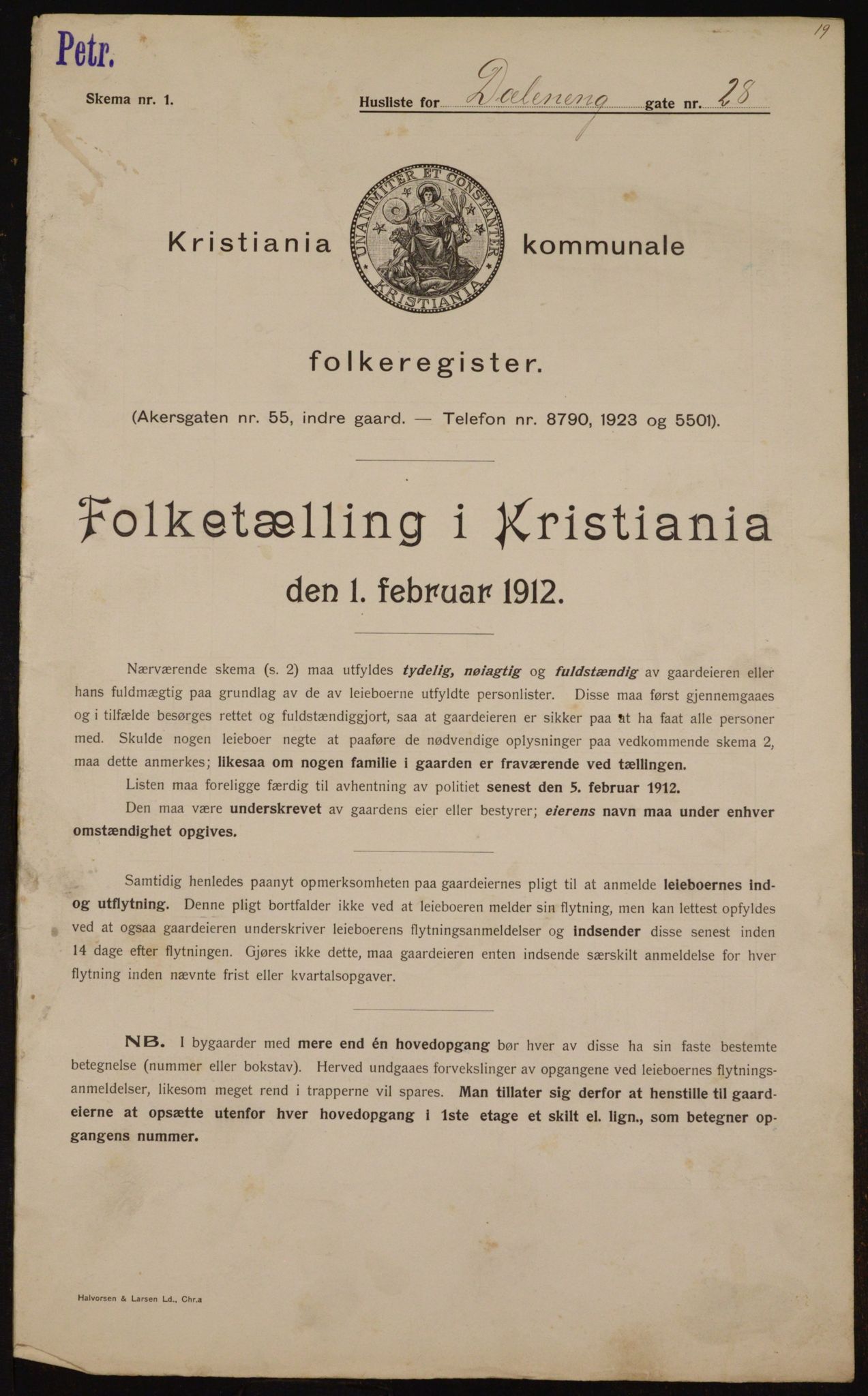 OBA, Municipal Census 1912 for Kristiania, 1912, p. 17471