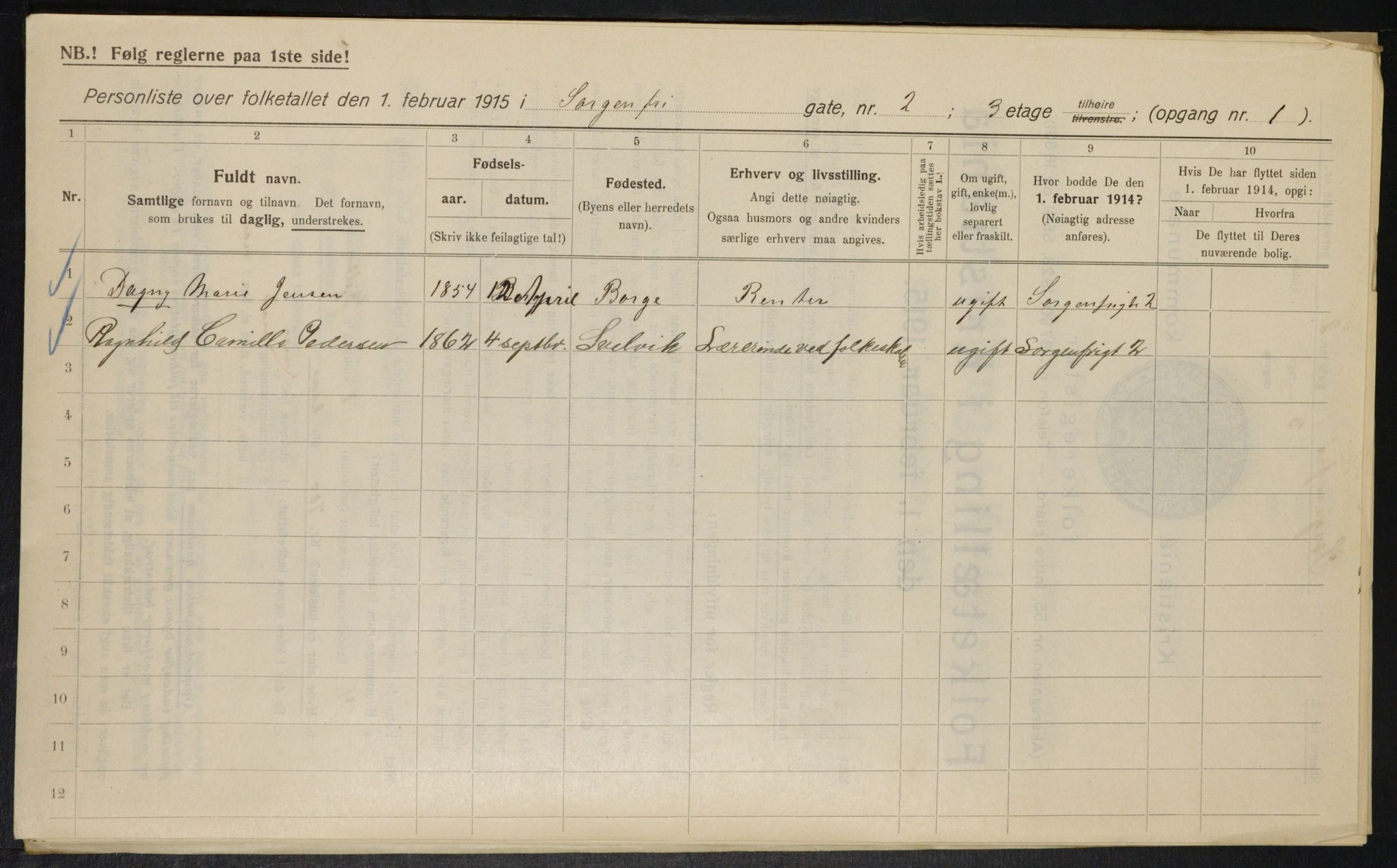 OBA, Municipal Census 1915 for Kristiania, 1915, p. 99628