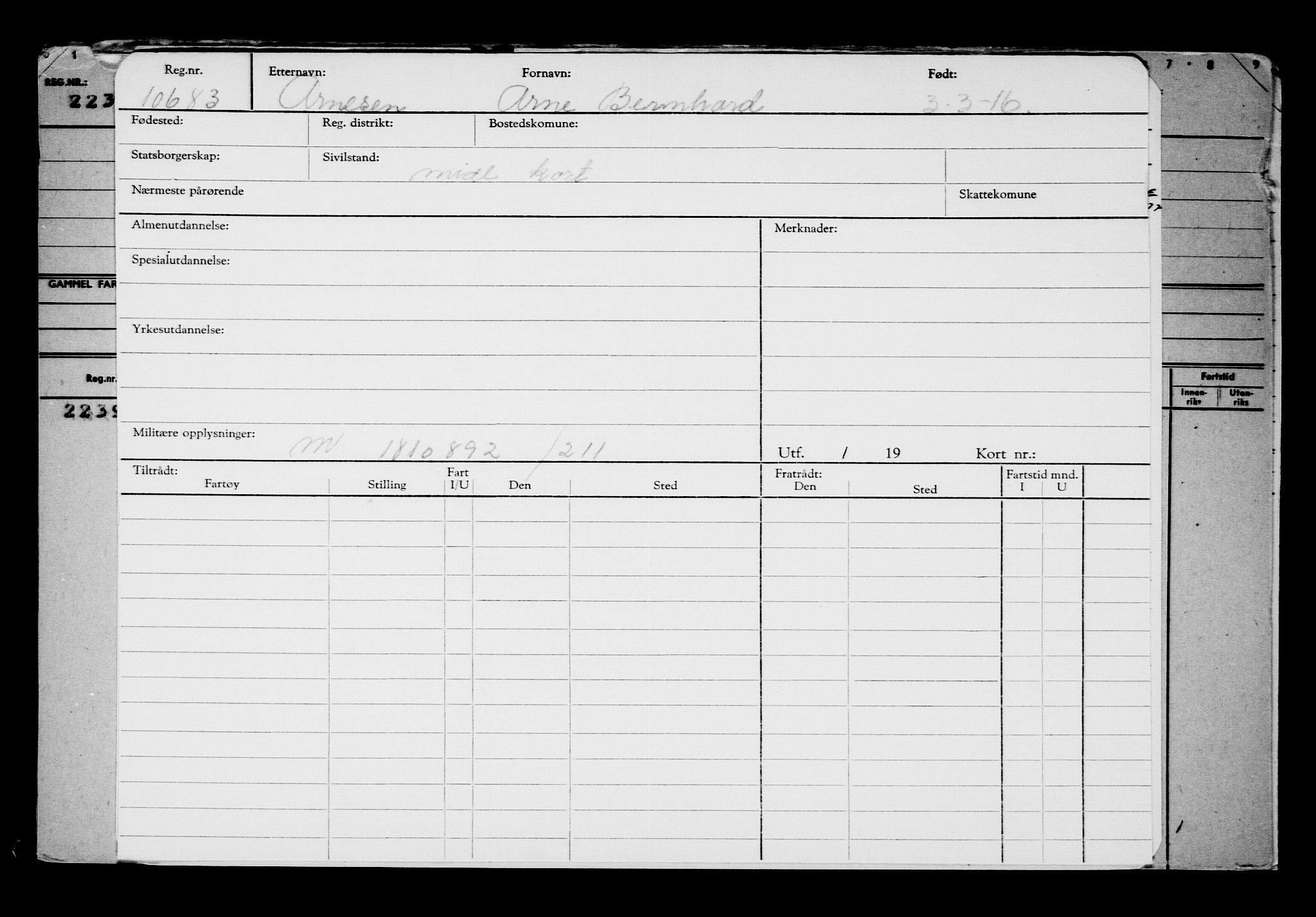 Direktoratet for sjømenn, AV/RA-S-3545/G/Gb/L0137: Hovedkort, 1916, p. 235