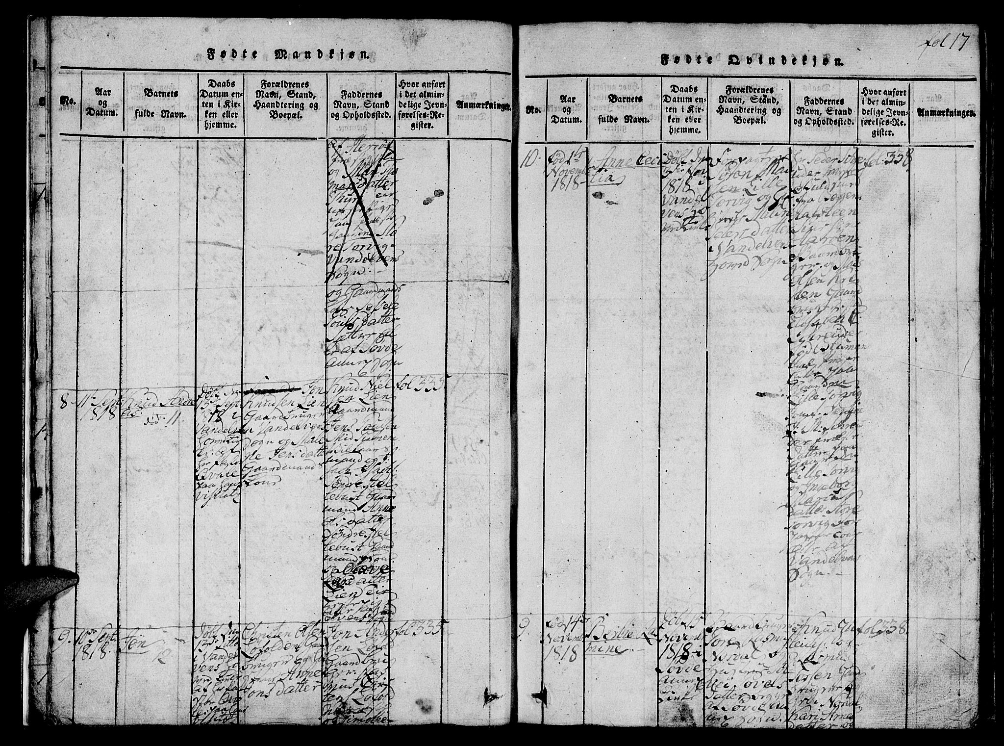 Ministerialprotokoller, klokkerbøker og fødselsregistre - Møre og Romsdal, AV/SAT-A-1454/501/L0004: Parish register (official) no. 501A04, 1816-1831, p. 17