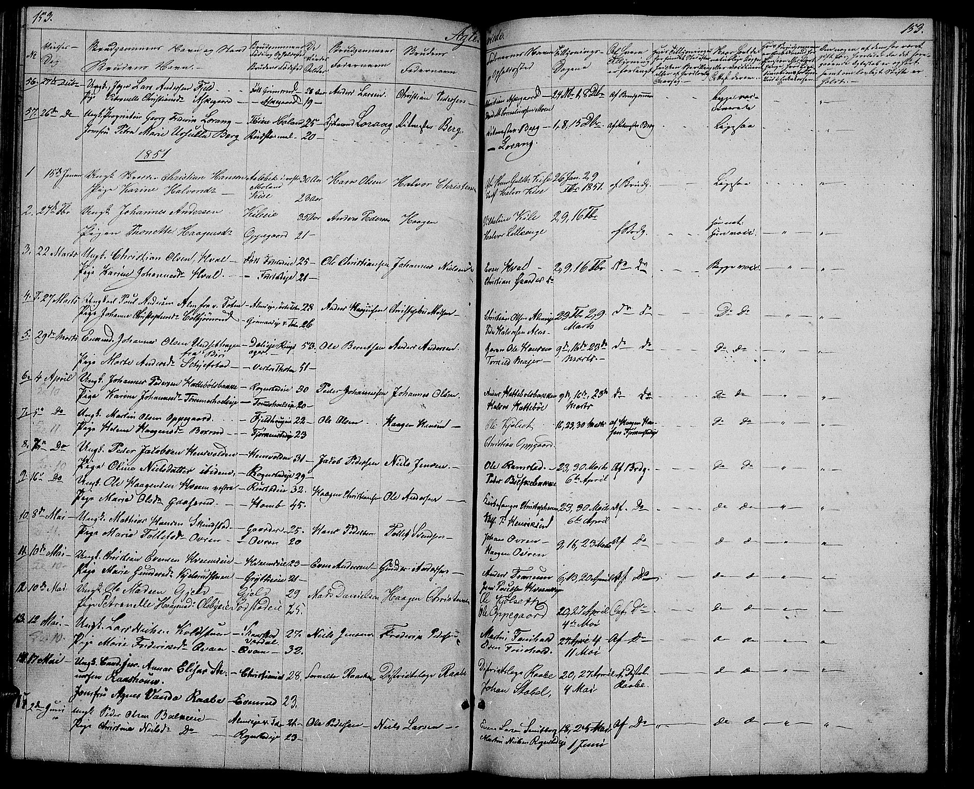 Østre Toten prestekontor, SAH/PREST-104/H/Ha/Hab/L0003: Parish register (copy) no. 3, 1848-1857, p. 153