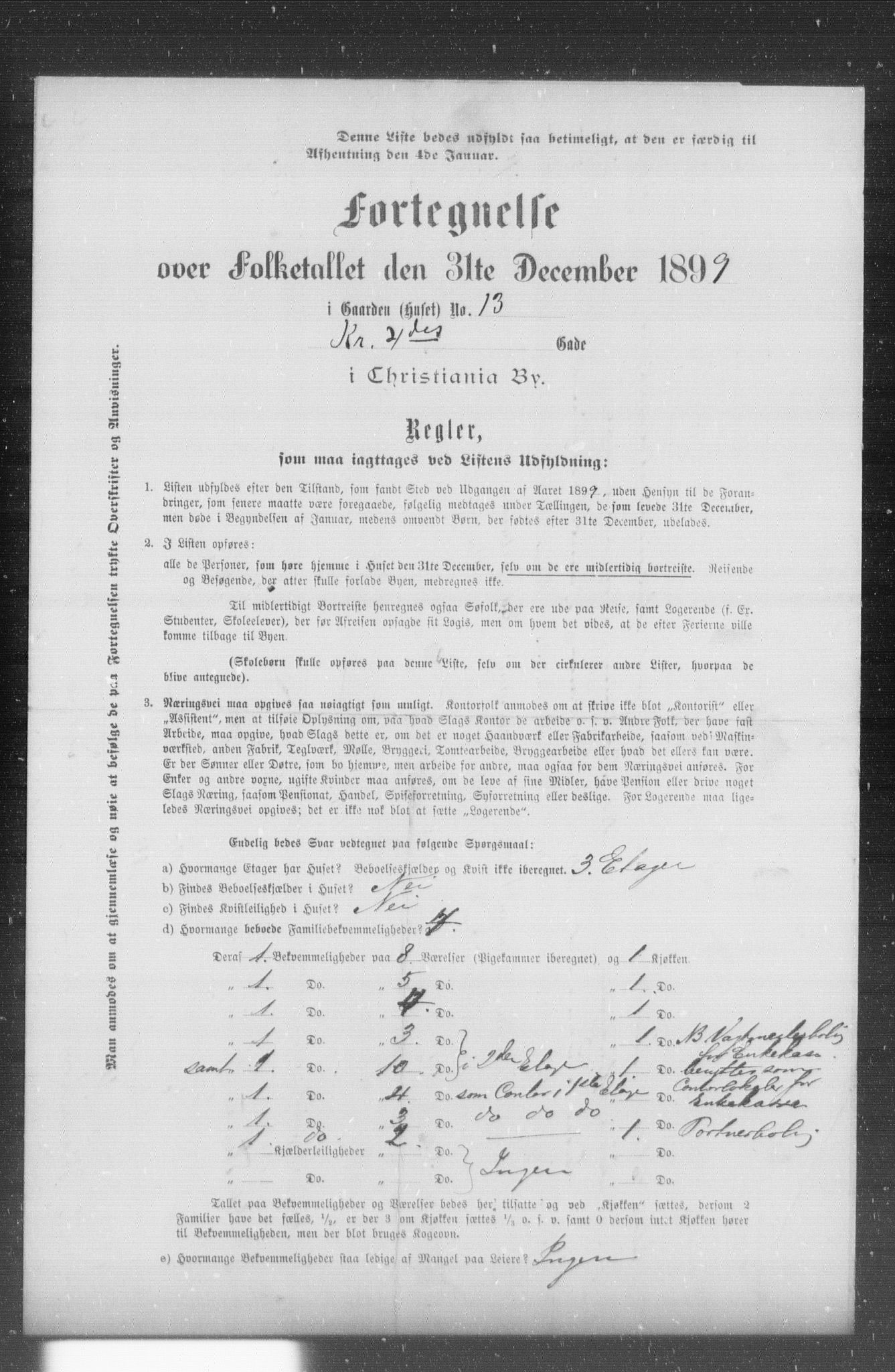 OBA, Municipal Census 1899 for Kristiania, 1899, p. 7069