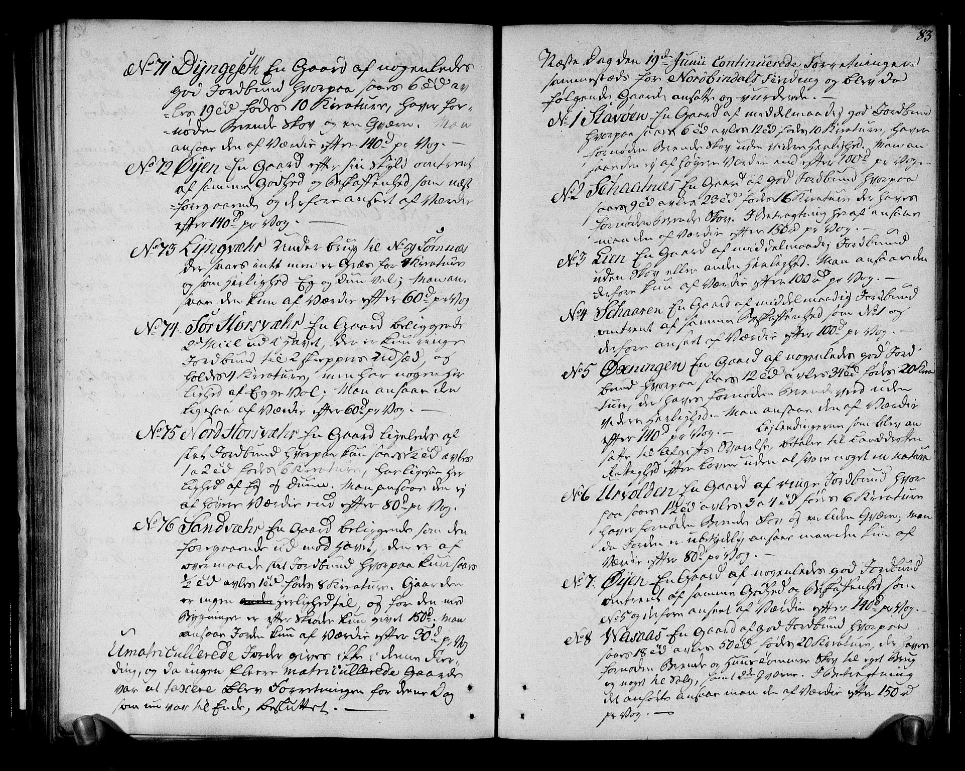 Rentekammeret inntil 1814, Realistisk ordnet avdeling, RA/EA-4070/N/Ne/Nea/L0156: Helgeland fogderi. Deliberasjonsprotokoll, 1803, p. 85