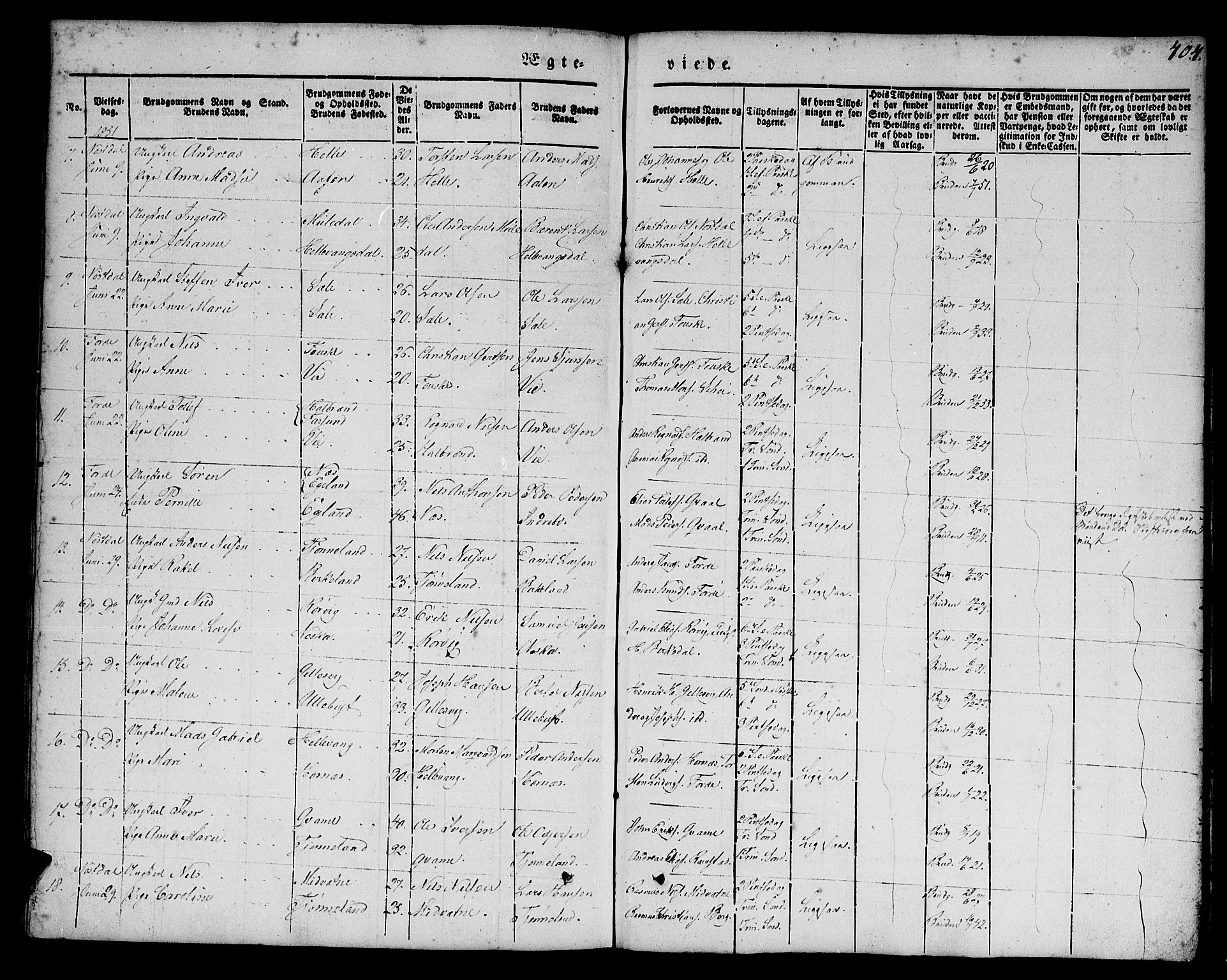 Førde sokneprestembete, SAB/A-79901/H/Haa/Haaa/L0007: Parish register (official) no. A 7, 1843-1860, p. 404