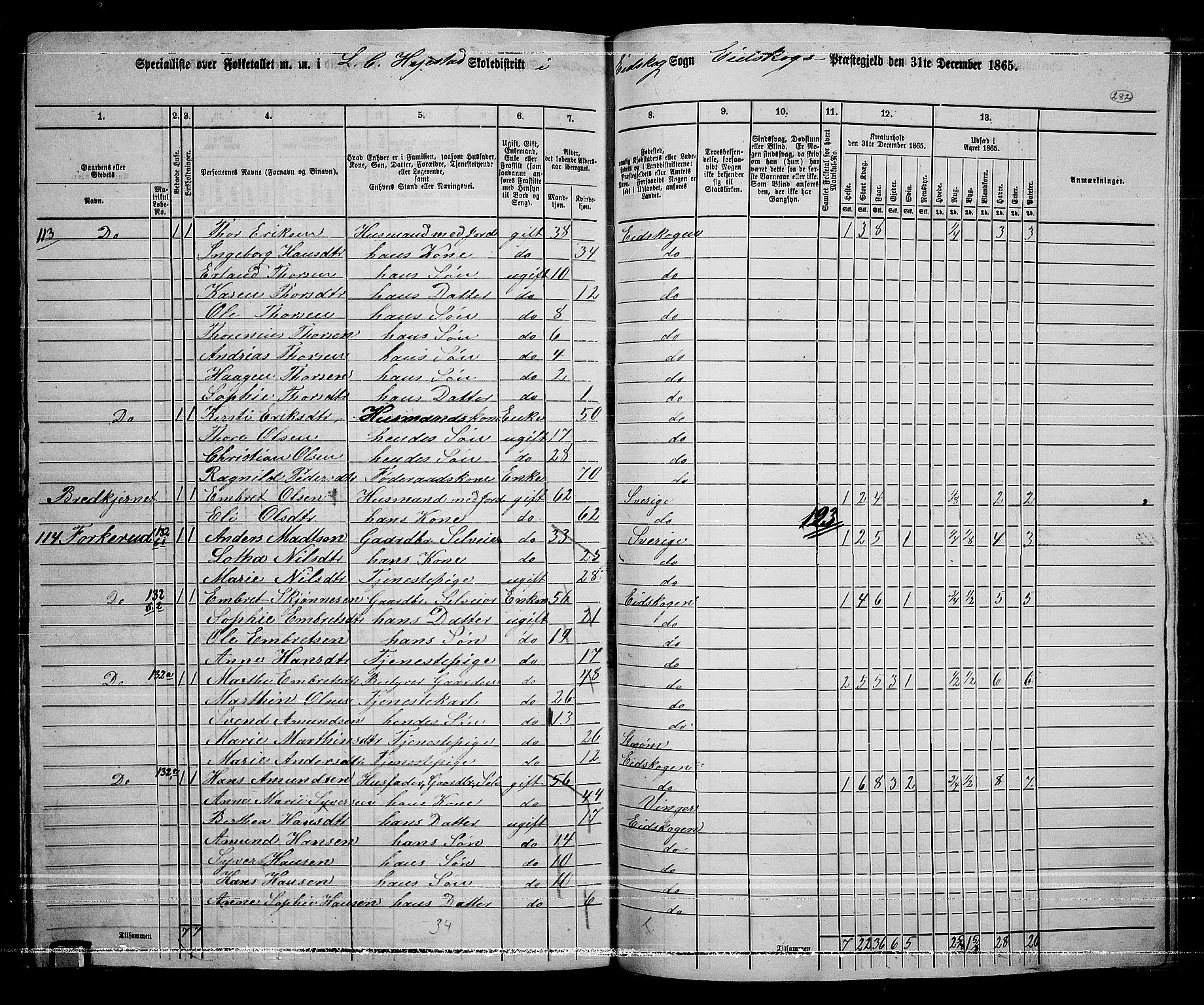 RA, 1865 census for Eidskog, 1865, p. 258