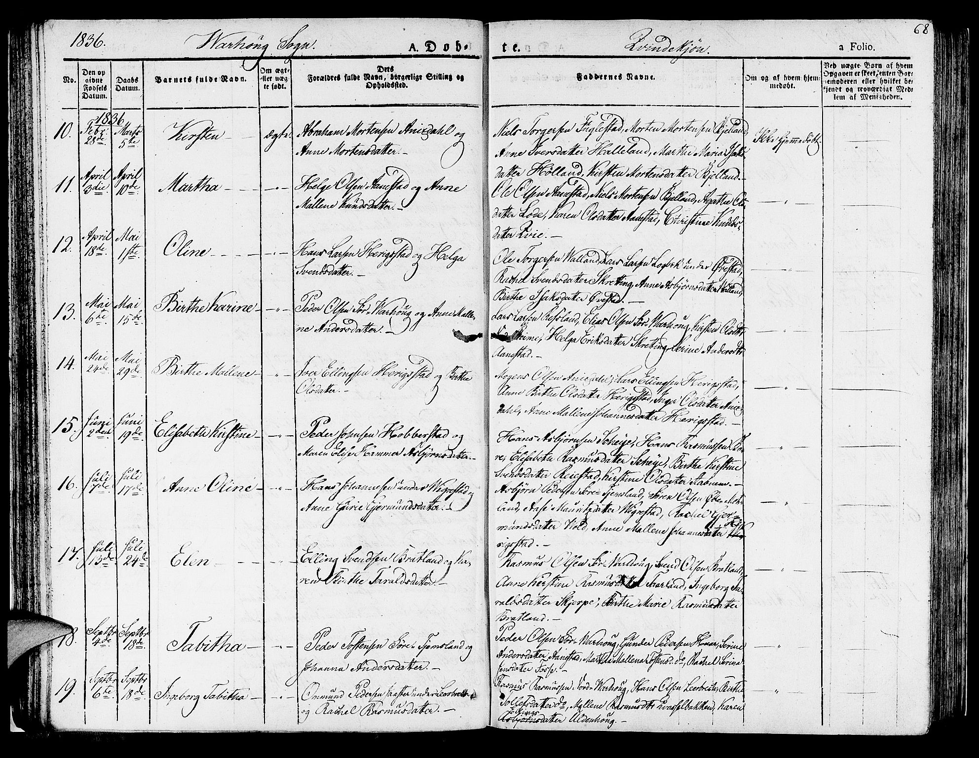 Hå sokneprestkontor, AV/SAST-A-101801/001/30BA/L0004: Parish register (official) no. A 4.1 /2, 1826-1841, p. 68