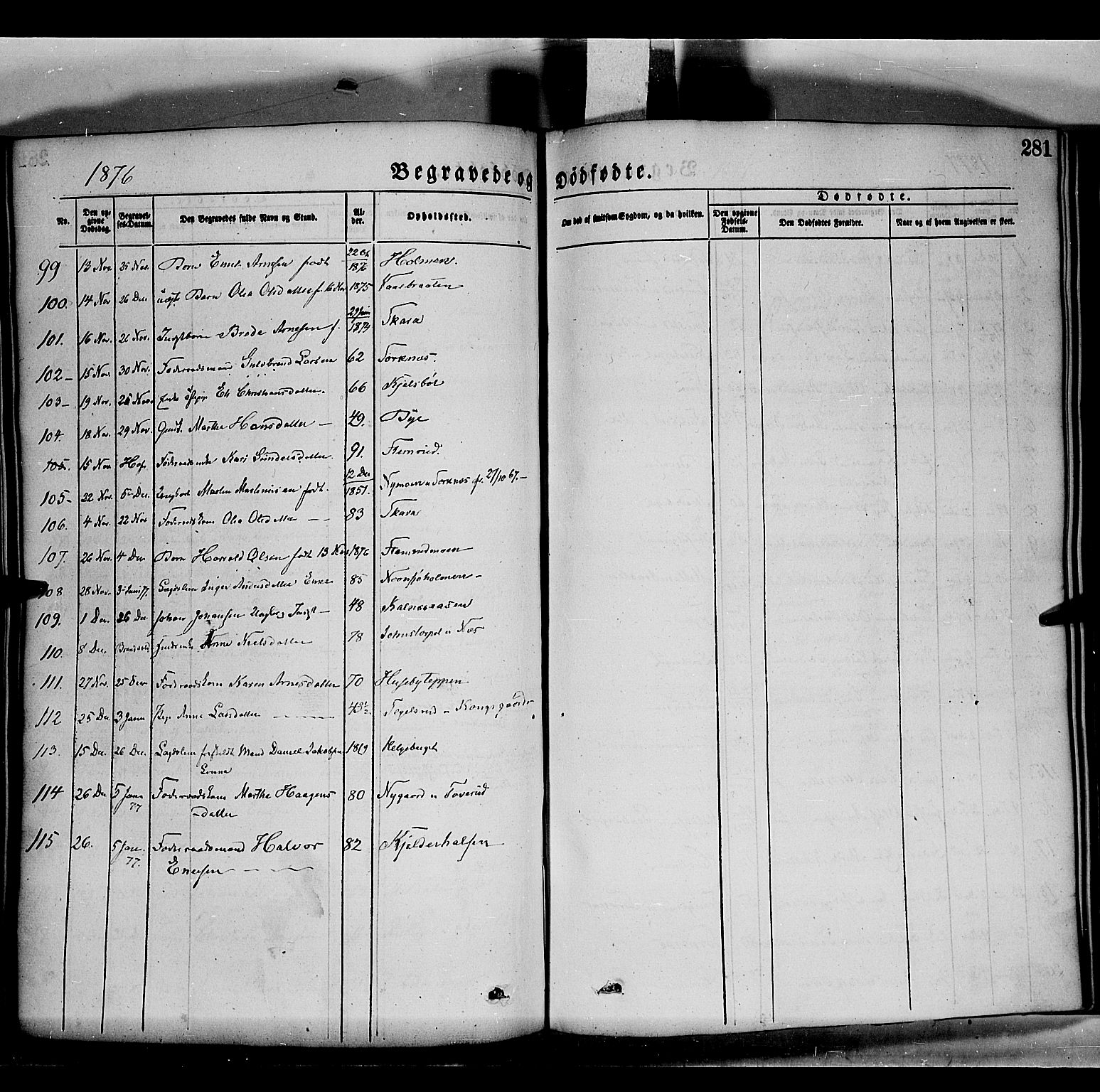 Grue prestekontor, SAH/PREST-036/H/Ha/Haa/L0011: Parish register (official) no. 11, 1873-1880, p. 281