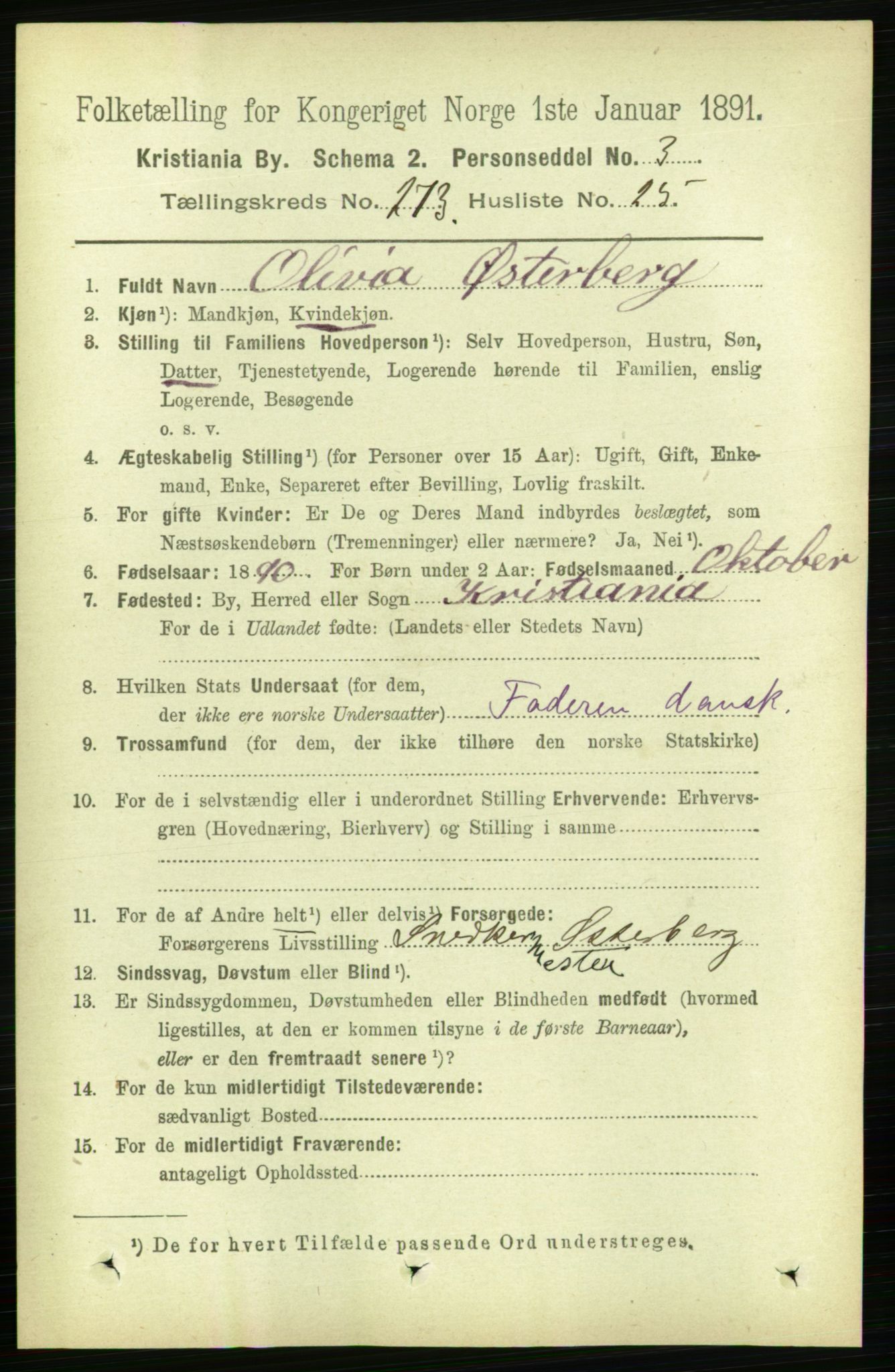 RA, 1891 census for 0301 Kristiania, 1891, p. 166233