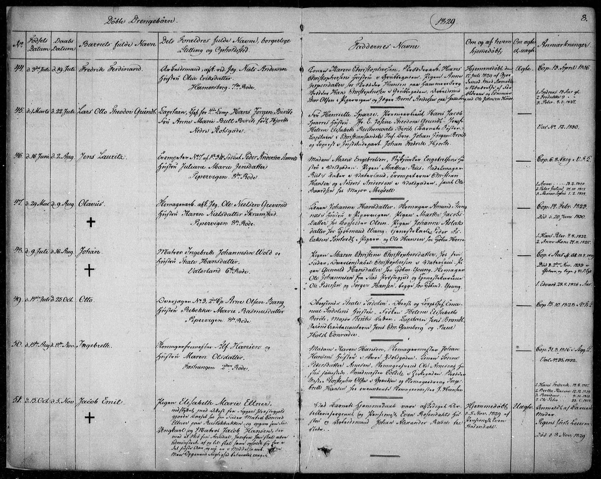Garnisonsmenigheten Kirkebøker, SAO/A-10846/F/Fa/L0006: Parish register (official) no. 6, 1828-1841, p. 8